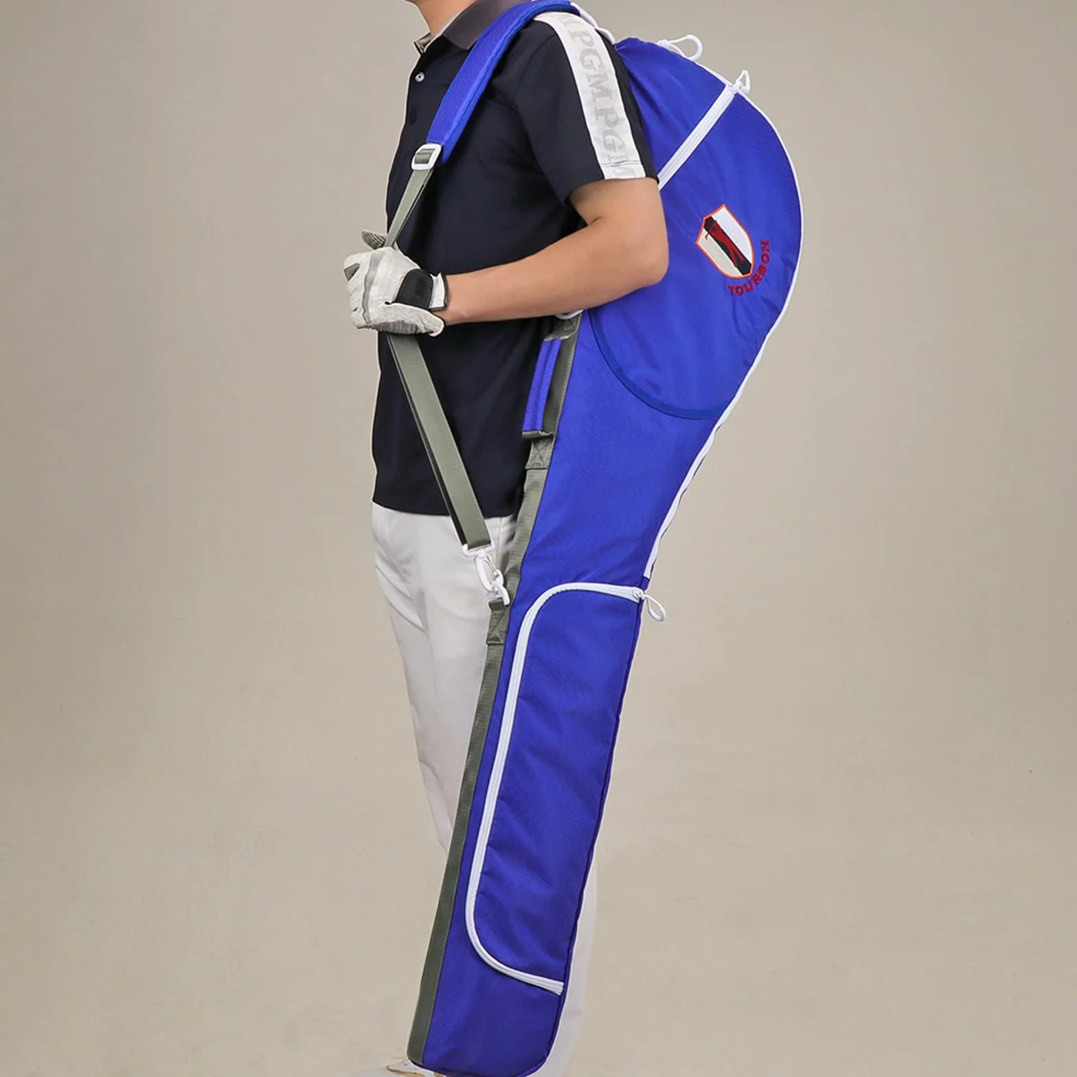 TOURBON - Bolsa de golf portátil de nailon, ligera, plegable, para palos de golf, viajes, entrenamiento