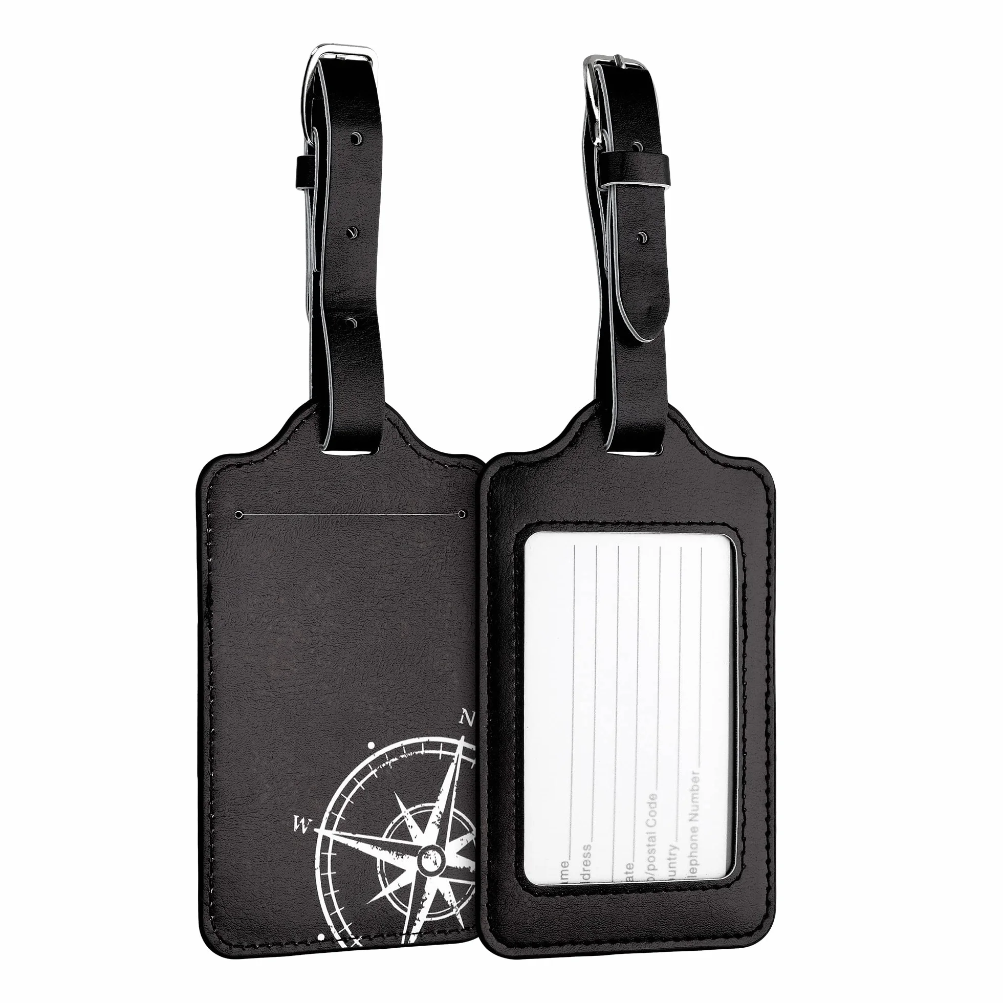 kwmobile Set 2X Targhetta Bagaglio a Mano - Etichetta Valigia Stiva - Accessorio da Viaggio in Similpelle