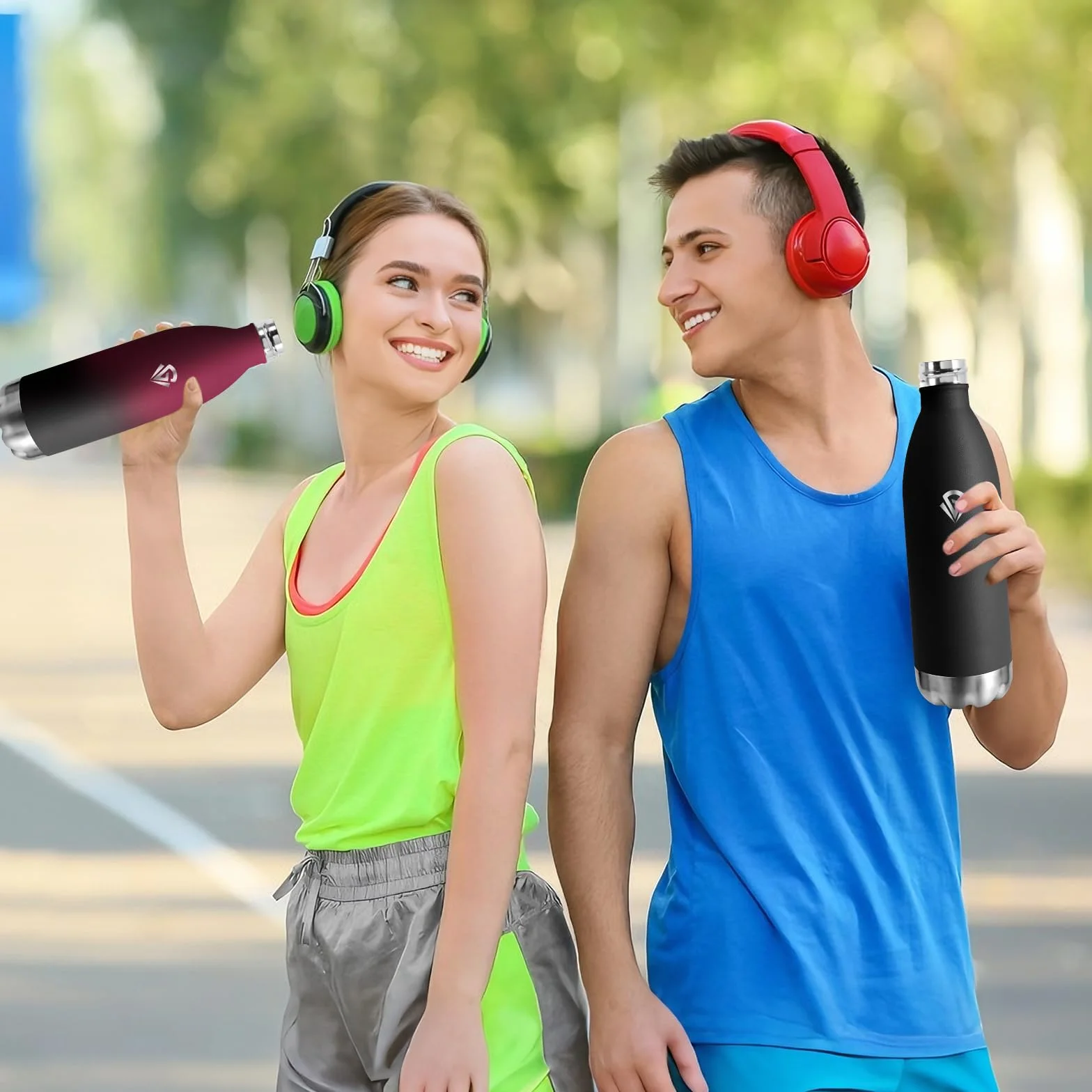 Borraccia Termica 1 litro Acciaio Inox Isolamento Sottovuoto Senza BPA a Prova di Perdite per Palestra Gym Fitness