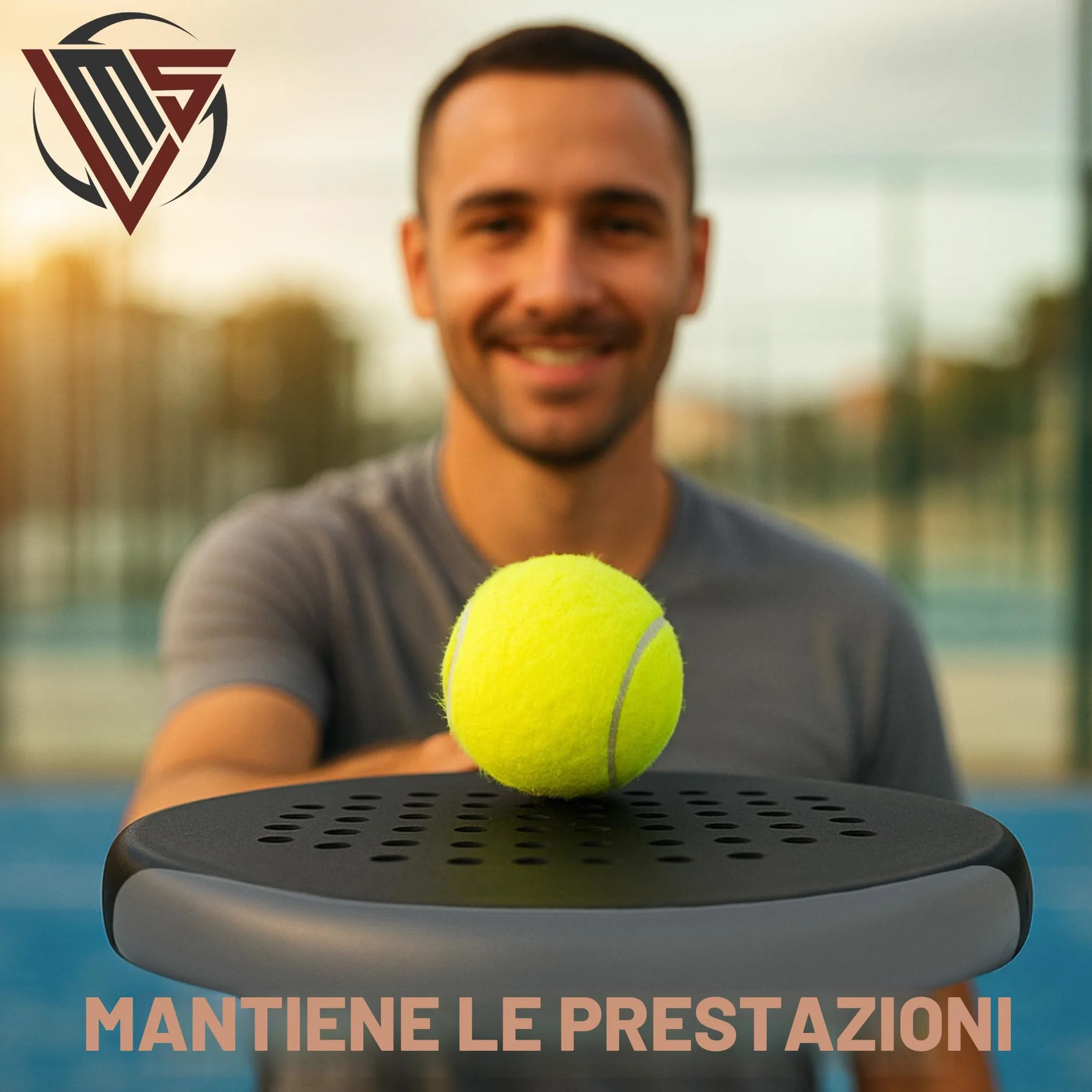 Protezione per racchetta da padel trasparente 35x370 mm con adesivo