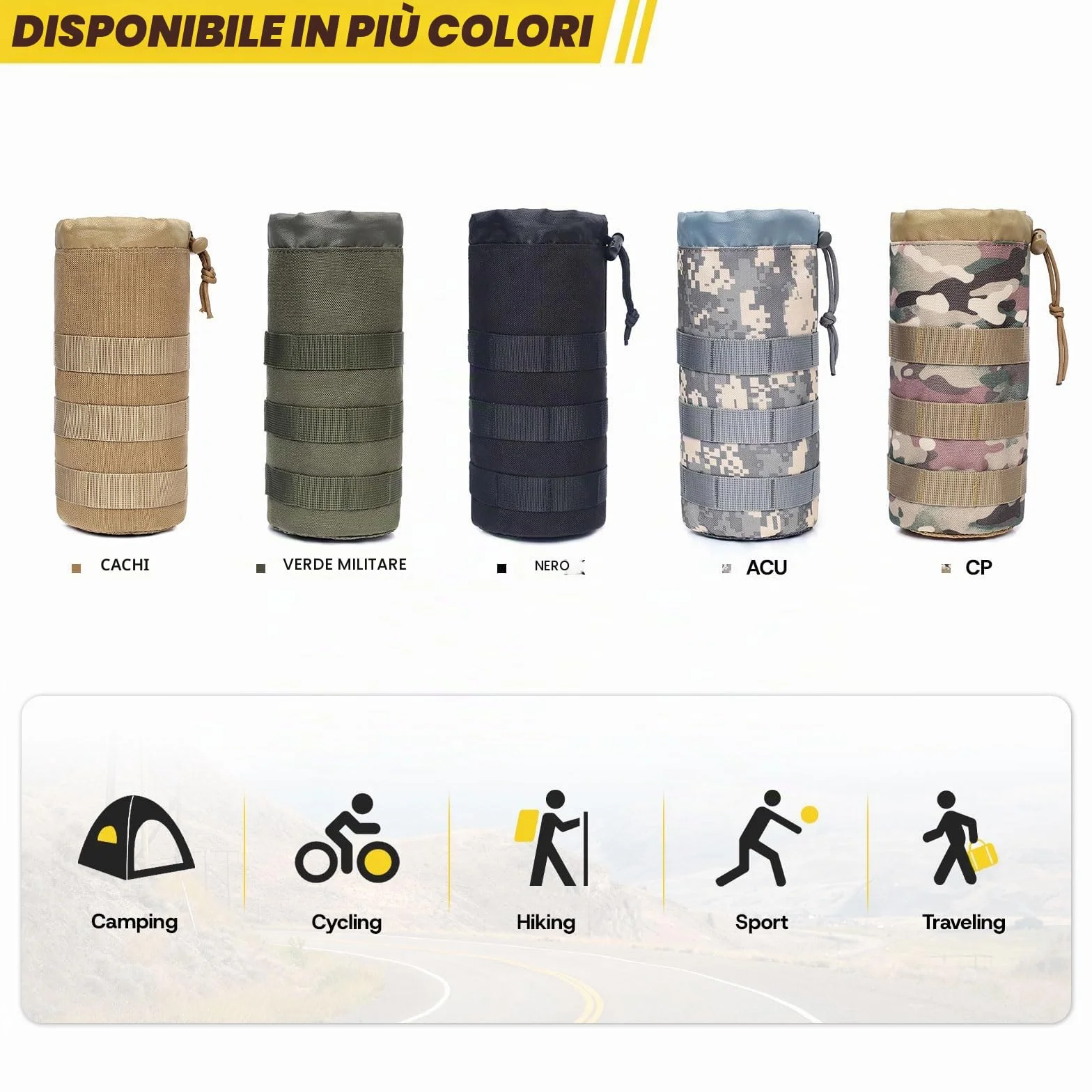 ACEXIER Tactical Molle Borsa per Bottiglia d'Acqua Idratazione all'Aperto Escursionismo