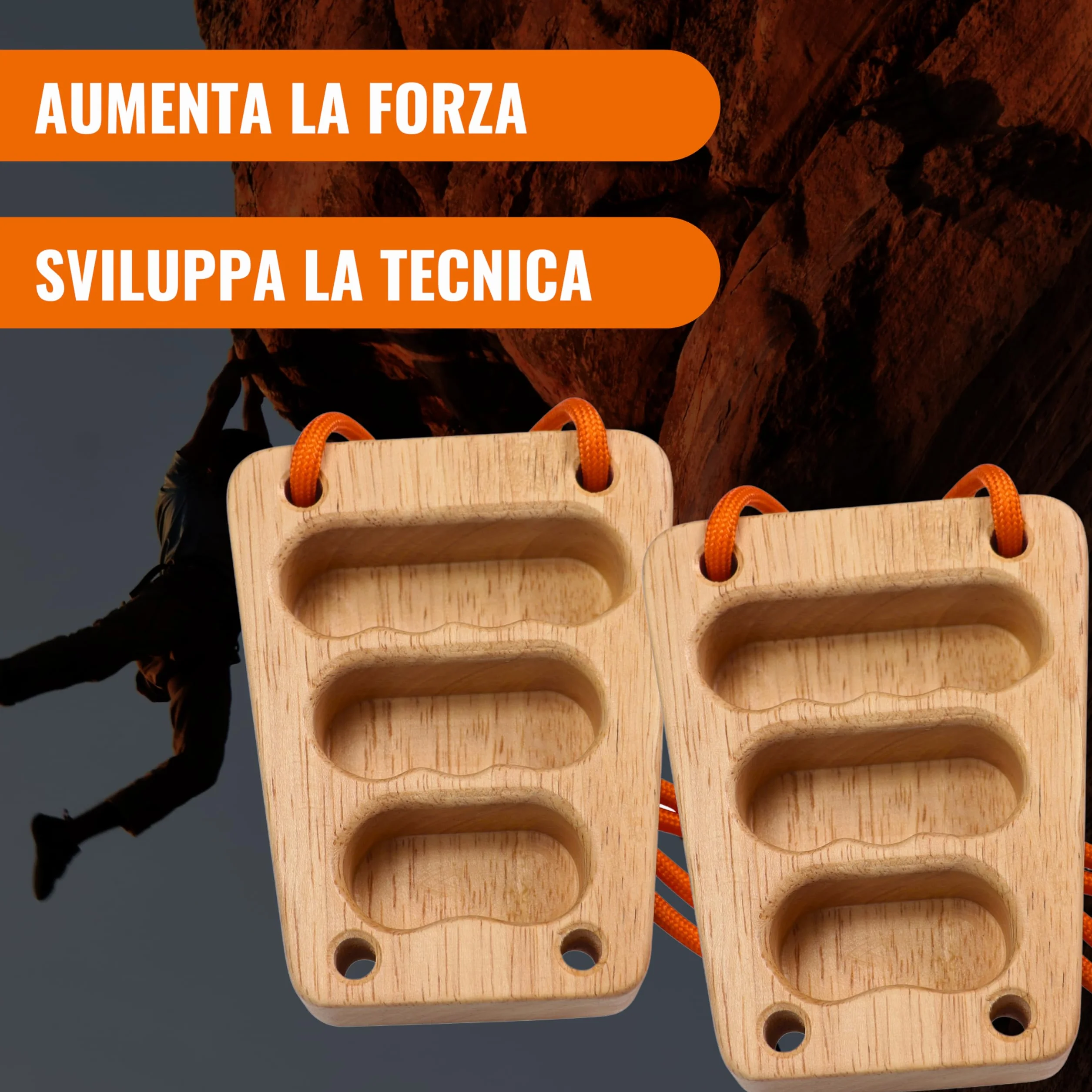 Hangboard Trave Arrampicata Allenamento Portatile Legno Prese Multiple Forza Resistenza Grip