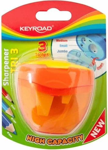 KEYROAD, Aiguiseur 3 trous, Coloris aléatoire