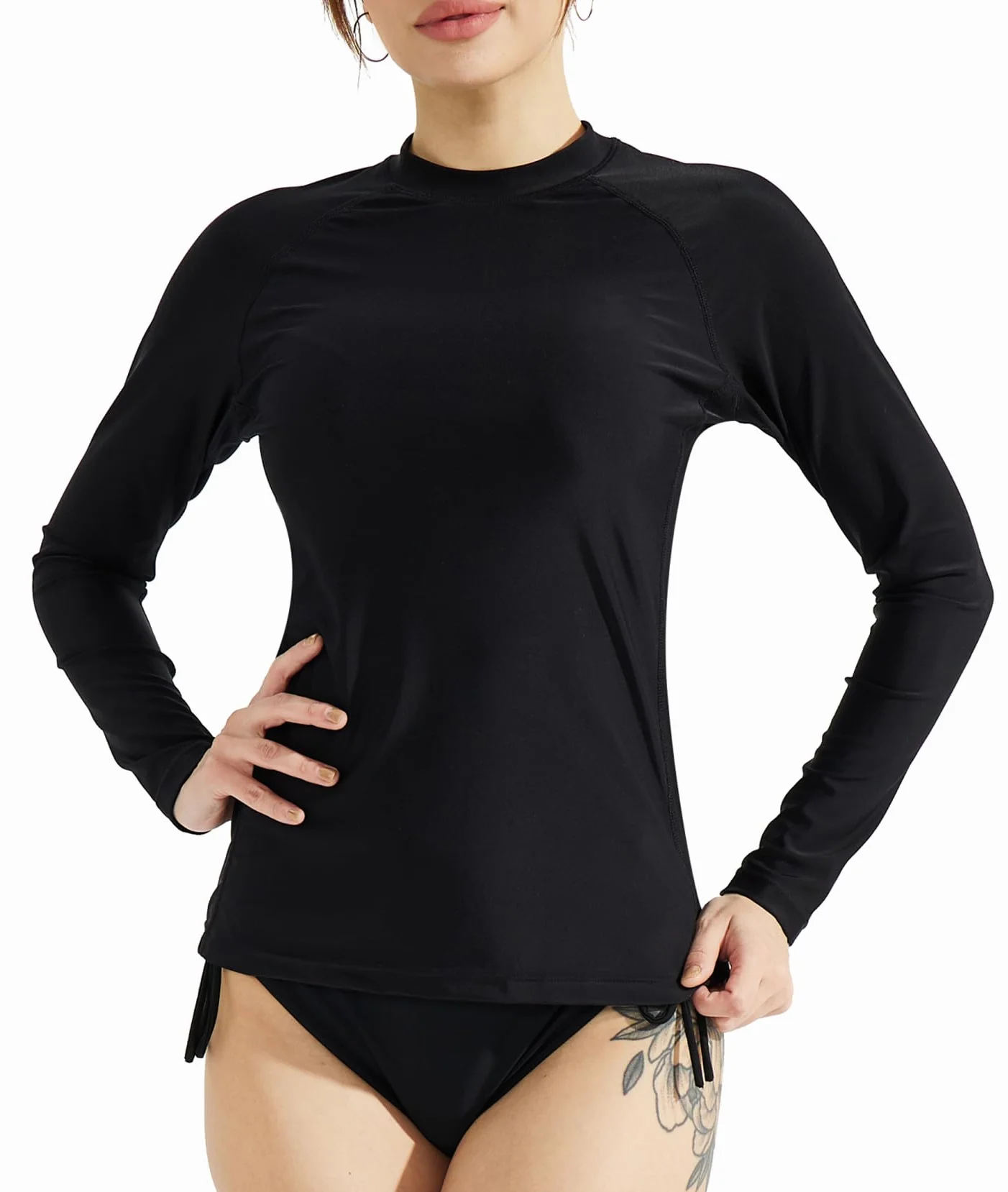 Rash Guard da Donna, Maniche Lunghe, Protezione Solare, Maglia Protettiva Rash Guard per Nuoto Snorkeling Surf