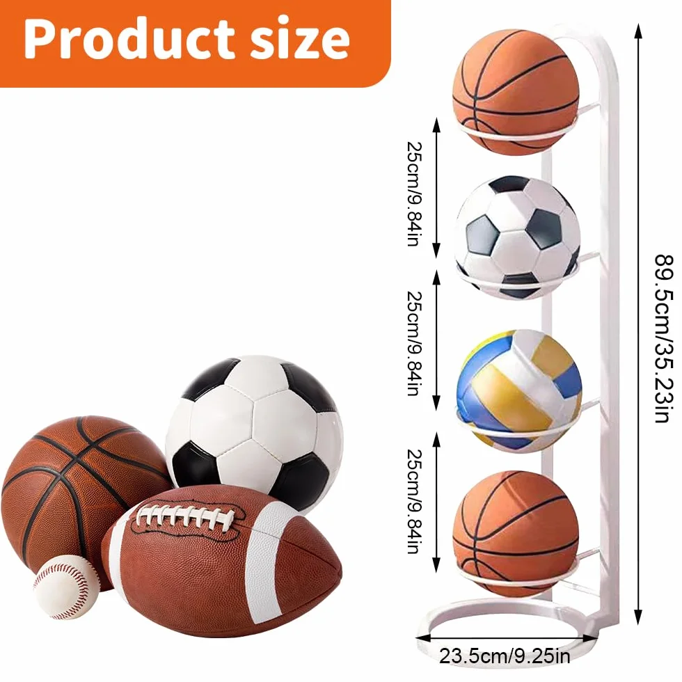 Rastrelliera da Basket per Palloni, Scaffale Stoccaggio Attrezzature Sportive