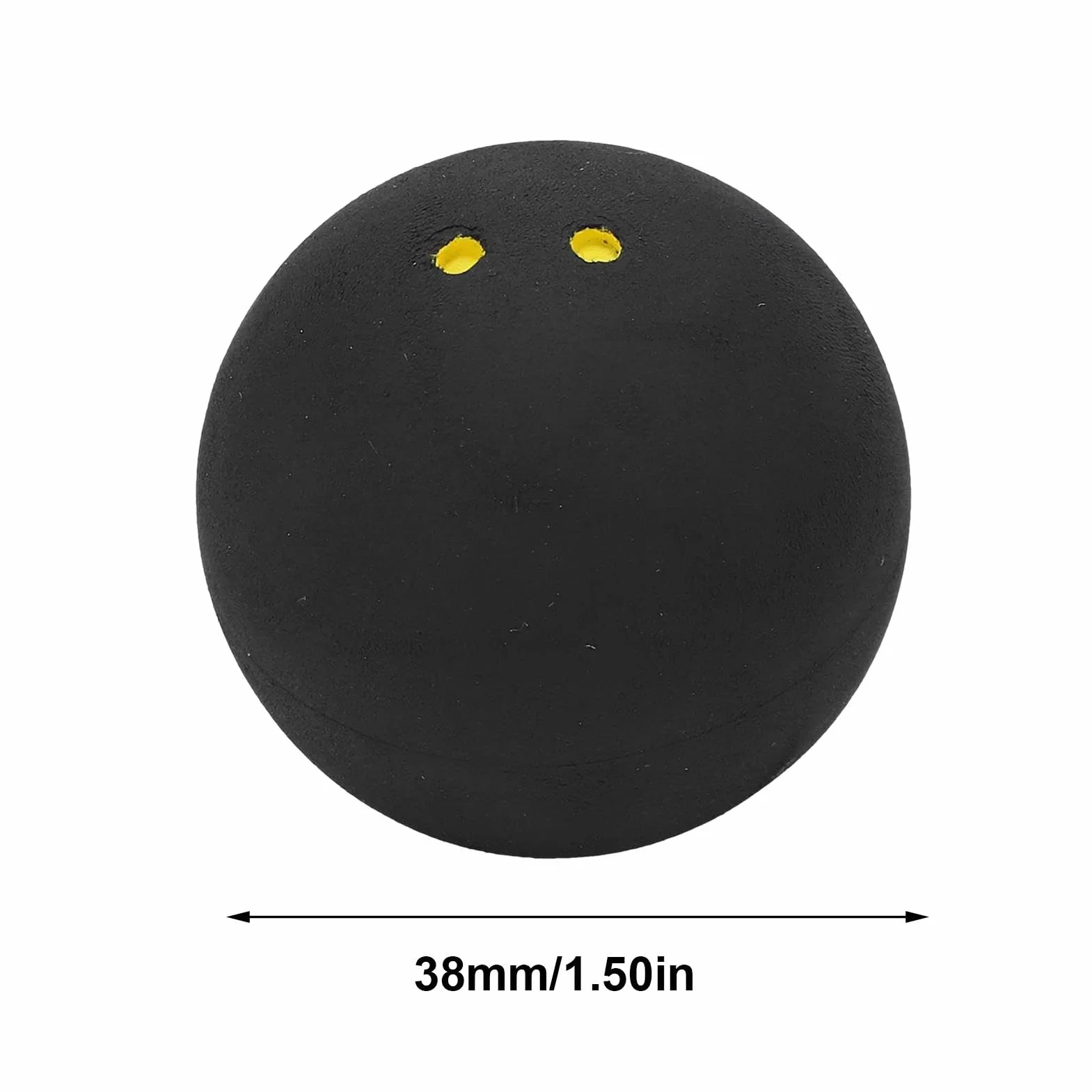 Palline da squash da competizione 38 mm doppio punto giallo per giochi a bassa velocità