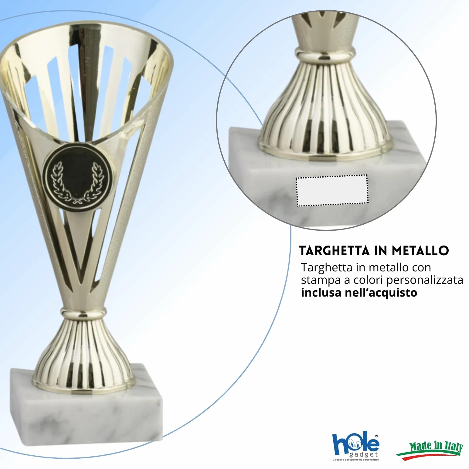 Coppa Trofeo Personalizzabile per Eventi Sportivi Calcio Fantacalcio Basket Padel con Targhetta