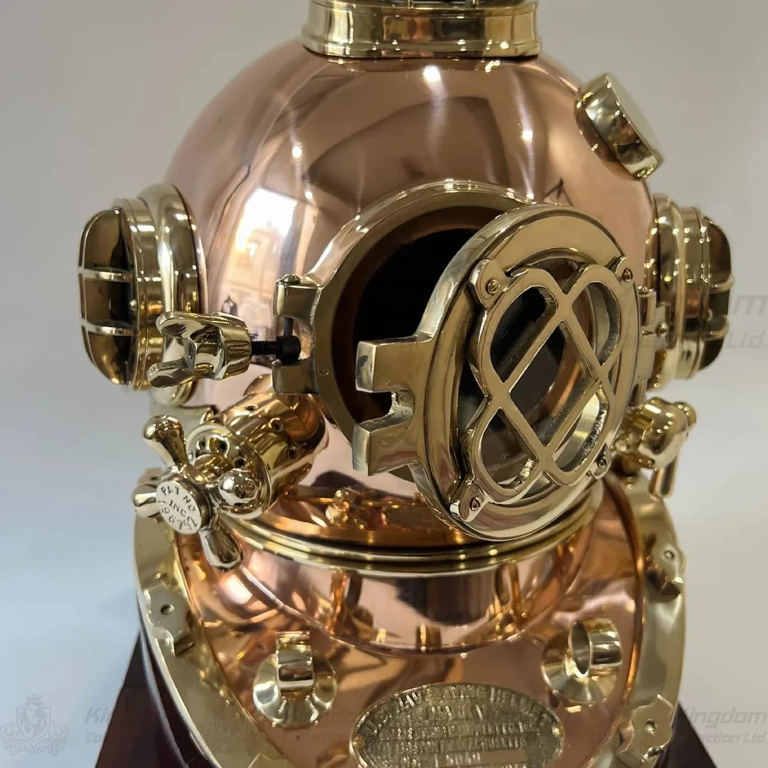 SIAN Mark V US Navy Full Size Rame e Ottone Casco Immersione Collezione Esclusiva con Stand Divers Casco