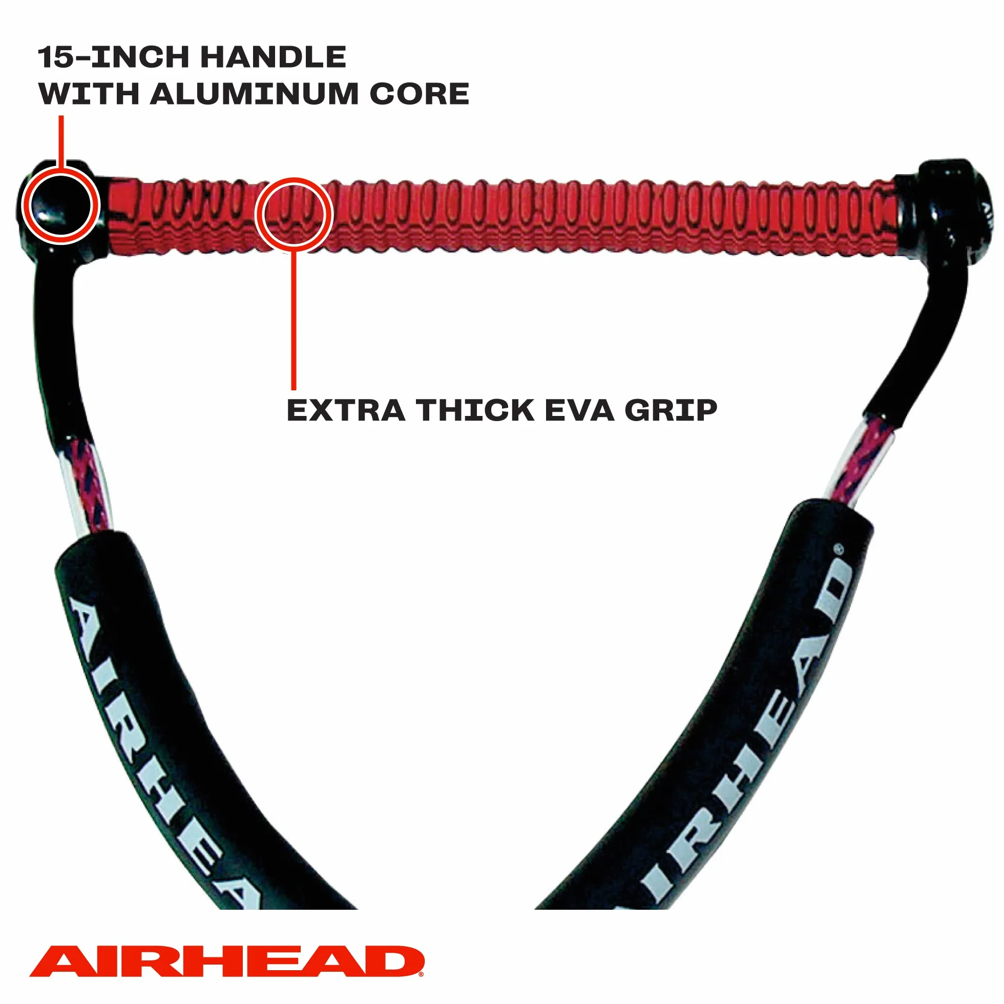 Corda per wakeboard Phat con impugnatura rossa