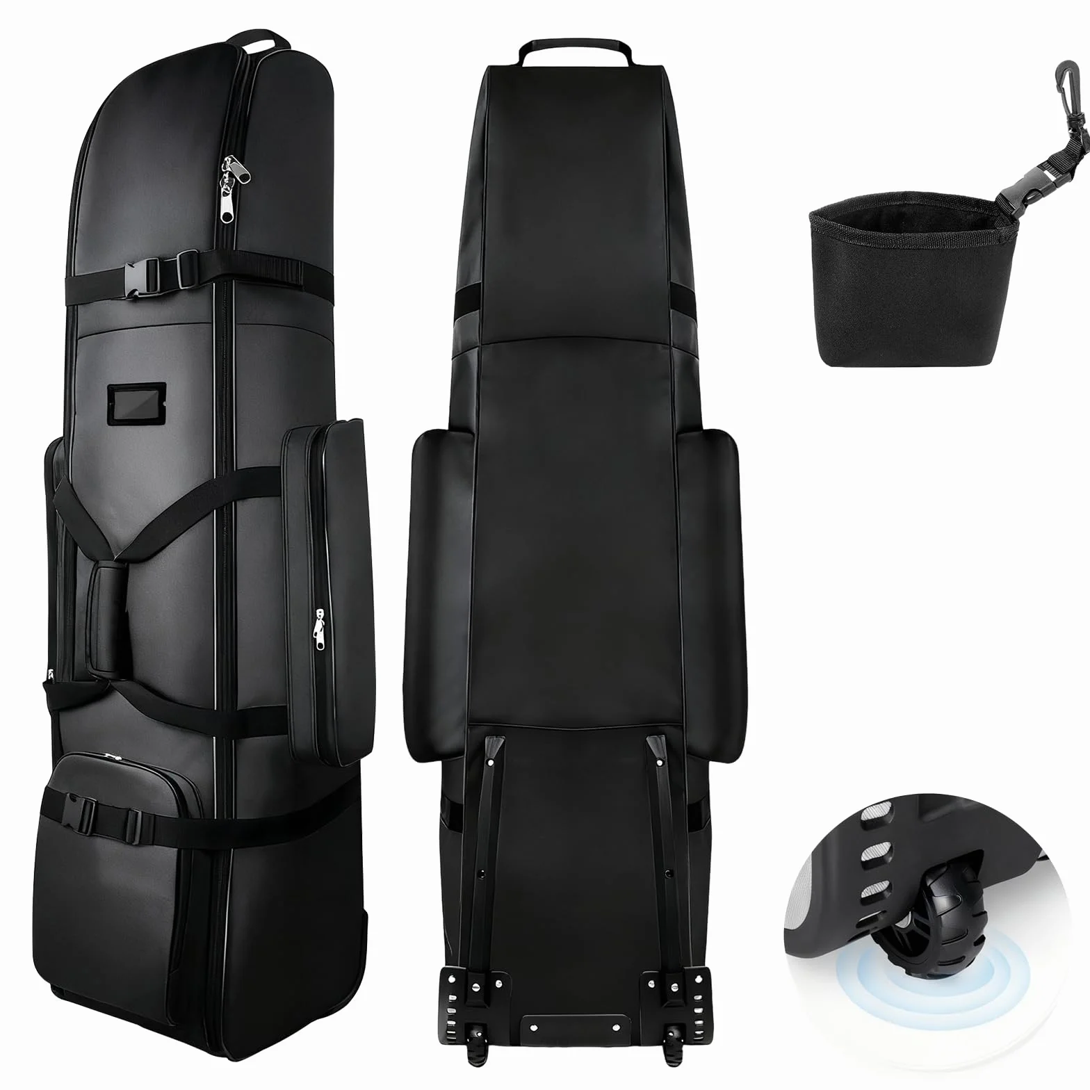 Custodie da viaggio da Golf con Ruote, Valigia da Golf in Tessuto Oxford 900D Impermeabile e Spessa con Borsa per la Pulizia Delle Palline.