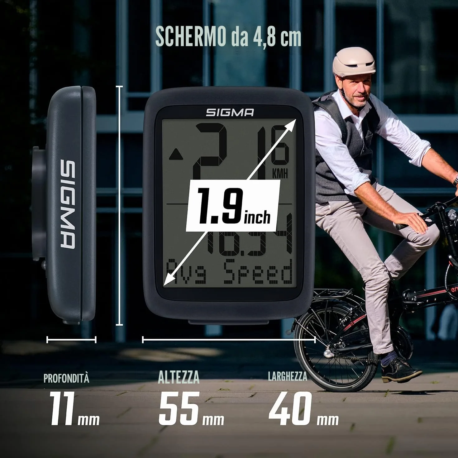 SIGMA SPORT BC 8.0 Bicycle Computer with Large Buttons Clear Display