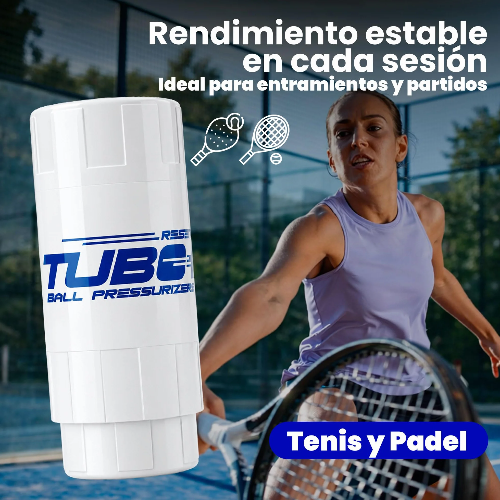 TUBOPLUS X3 Pressurizzatore per Palline da Padel e Tennis Contenitore Ermetico 3 Palline