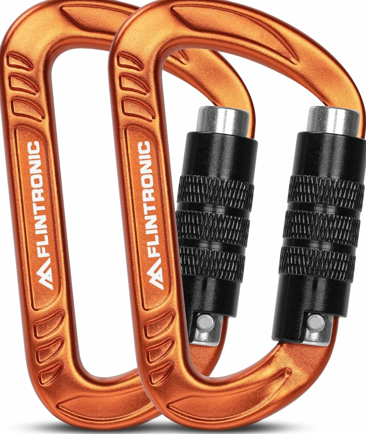 Flintronic Moschettoni con Chiusura, 12/25/30KN Moschettone in Alluminio, Moschettoni Portachiavi Gancio da Campeggio, Moschettoni con Ghiera da Arrampicata, per Campeggio Pesca Escursionismo