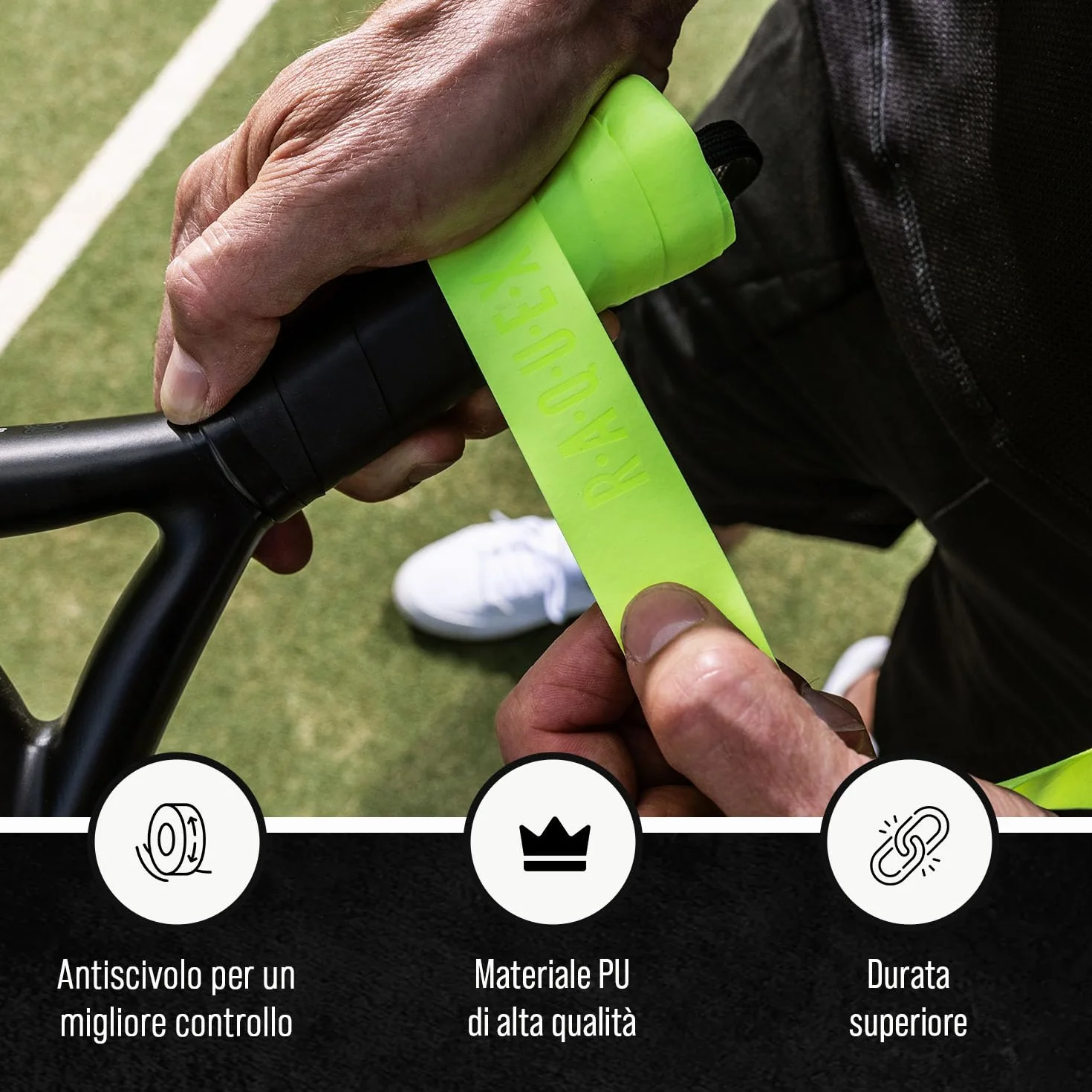 Raquex Nastro Overgrip Racchette da Padel 0,65 mm Antiscivolo 10 Colori 3 Nastri