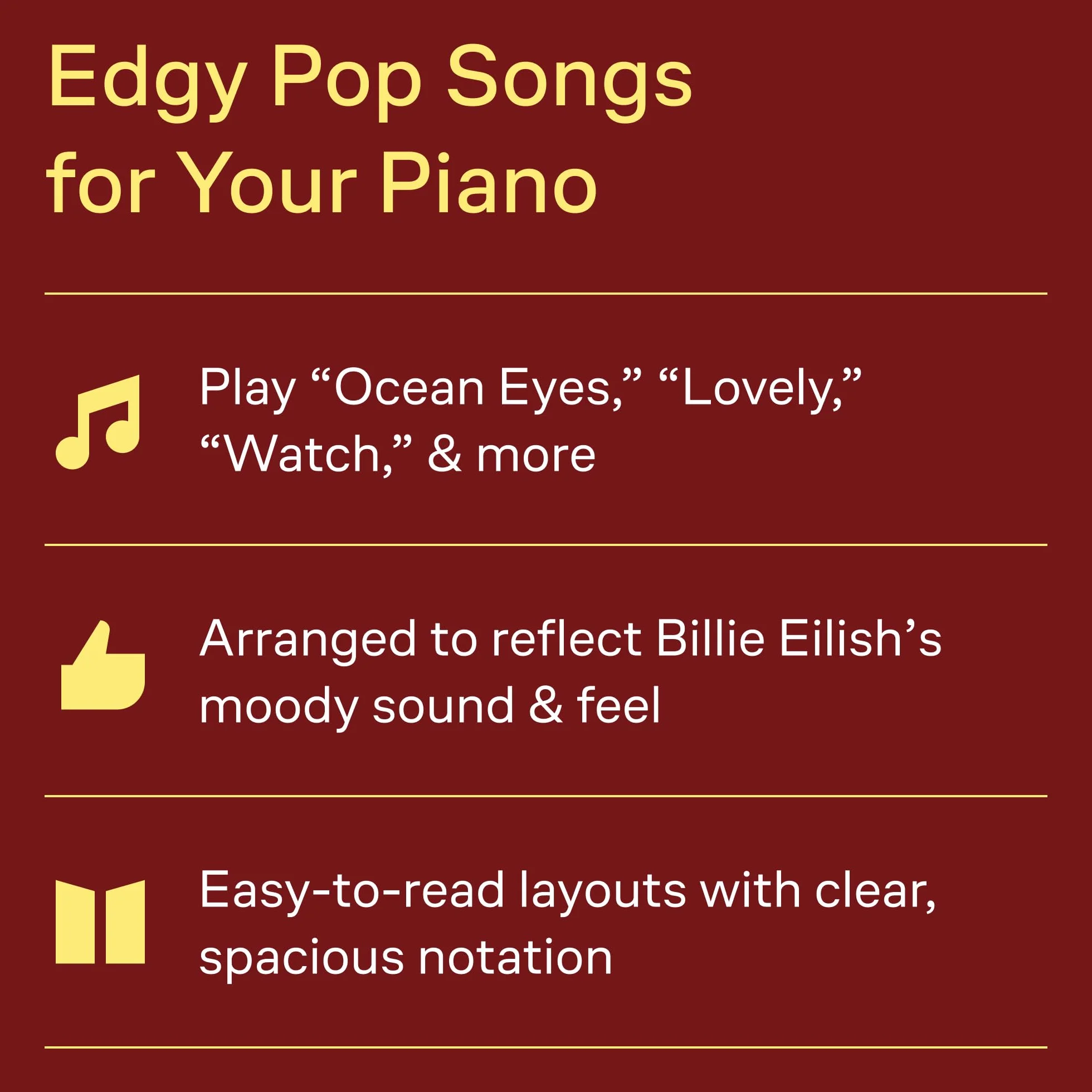 Billie Eilish: Don't smile at ME: Easy Piano Songbook