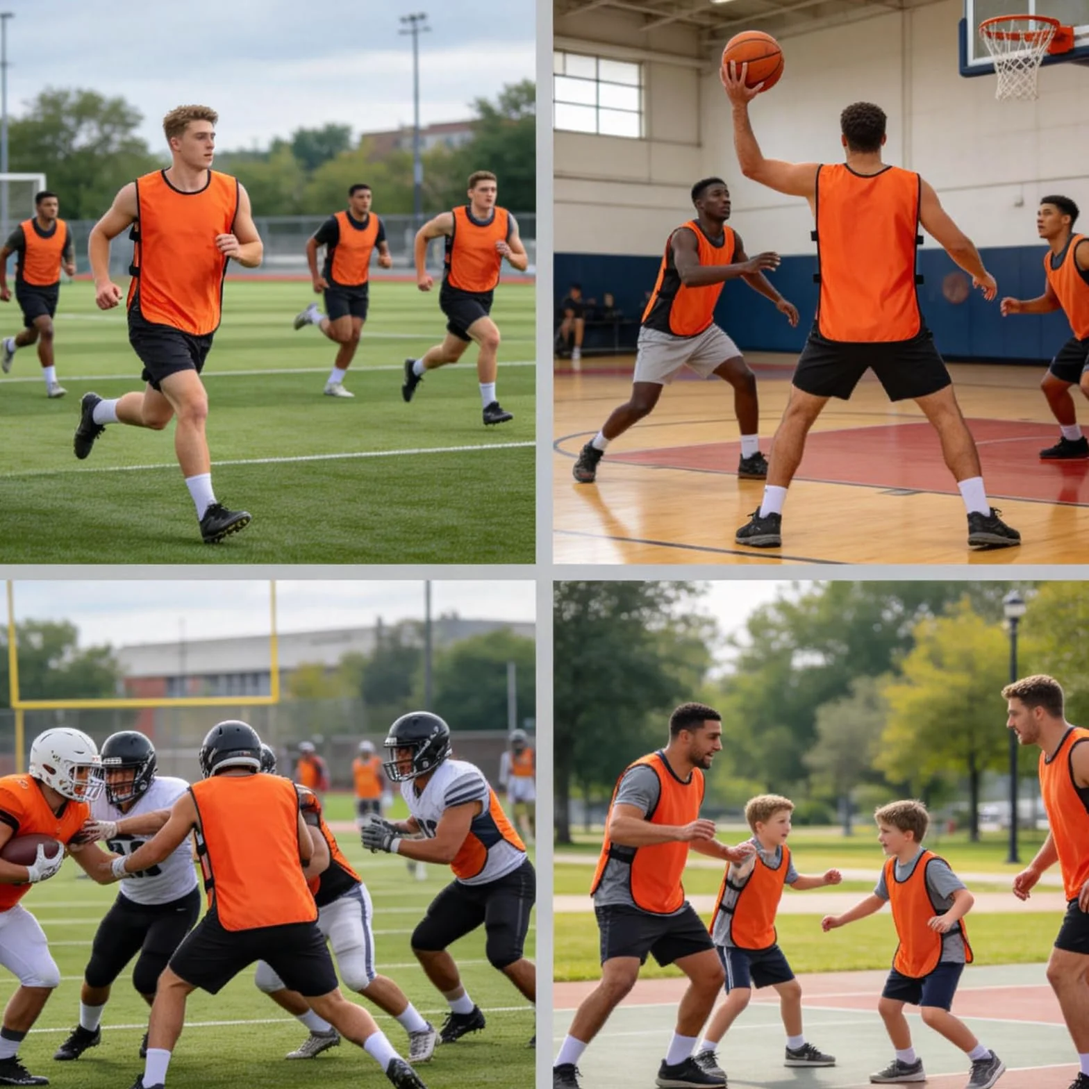PORFOYO Set di canottiere da calcio 12 pezzi, gilet da allenamento traspirante senza maniche