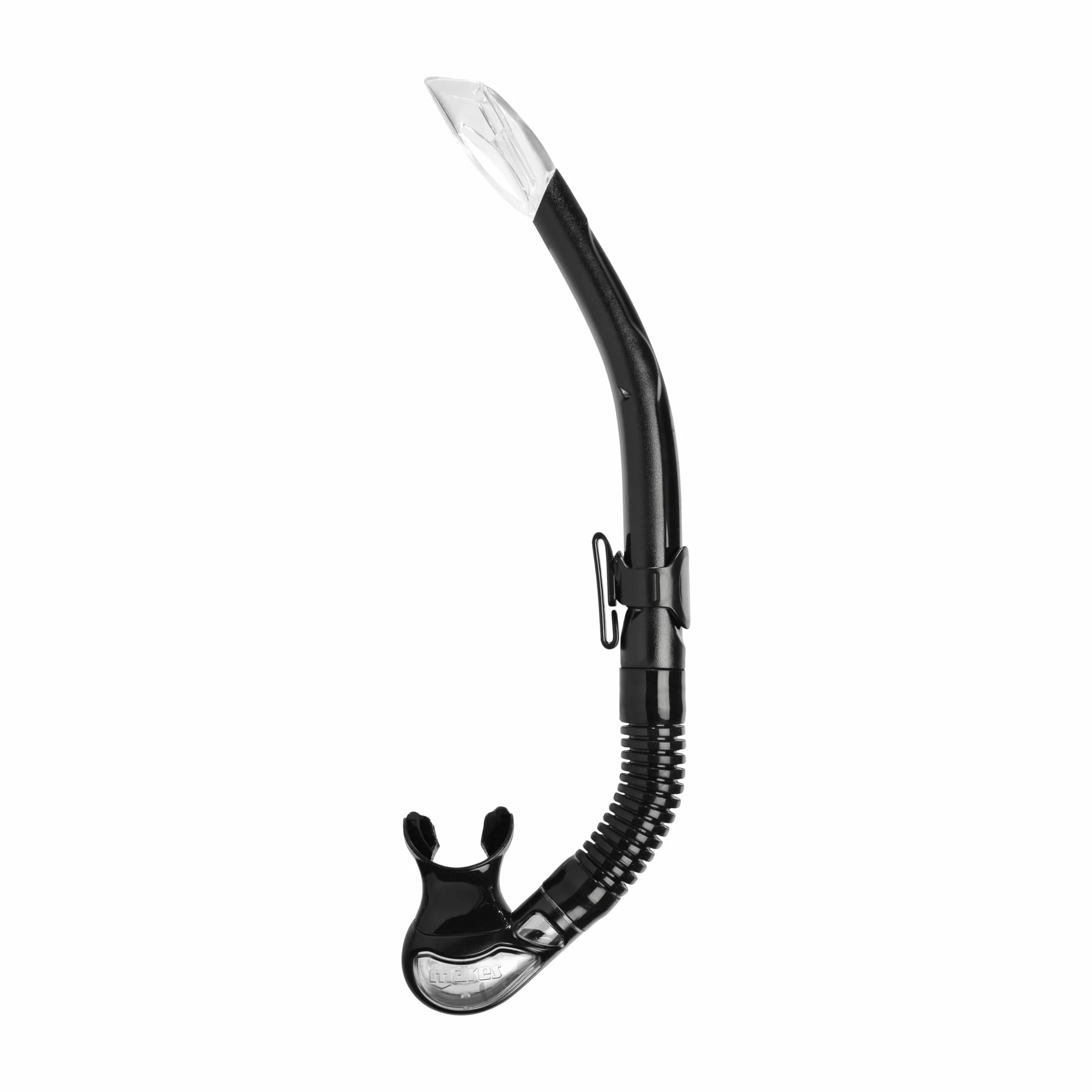 Mares bay – Snorkel Adulto con valvola di Scarico rapido, boccaglio in Silicone Morbido e Clip Scorrevole, Ideale per Snorkeling