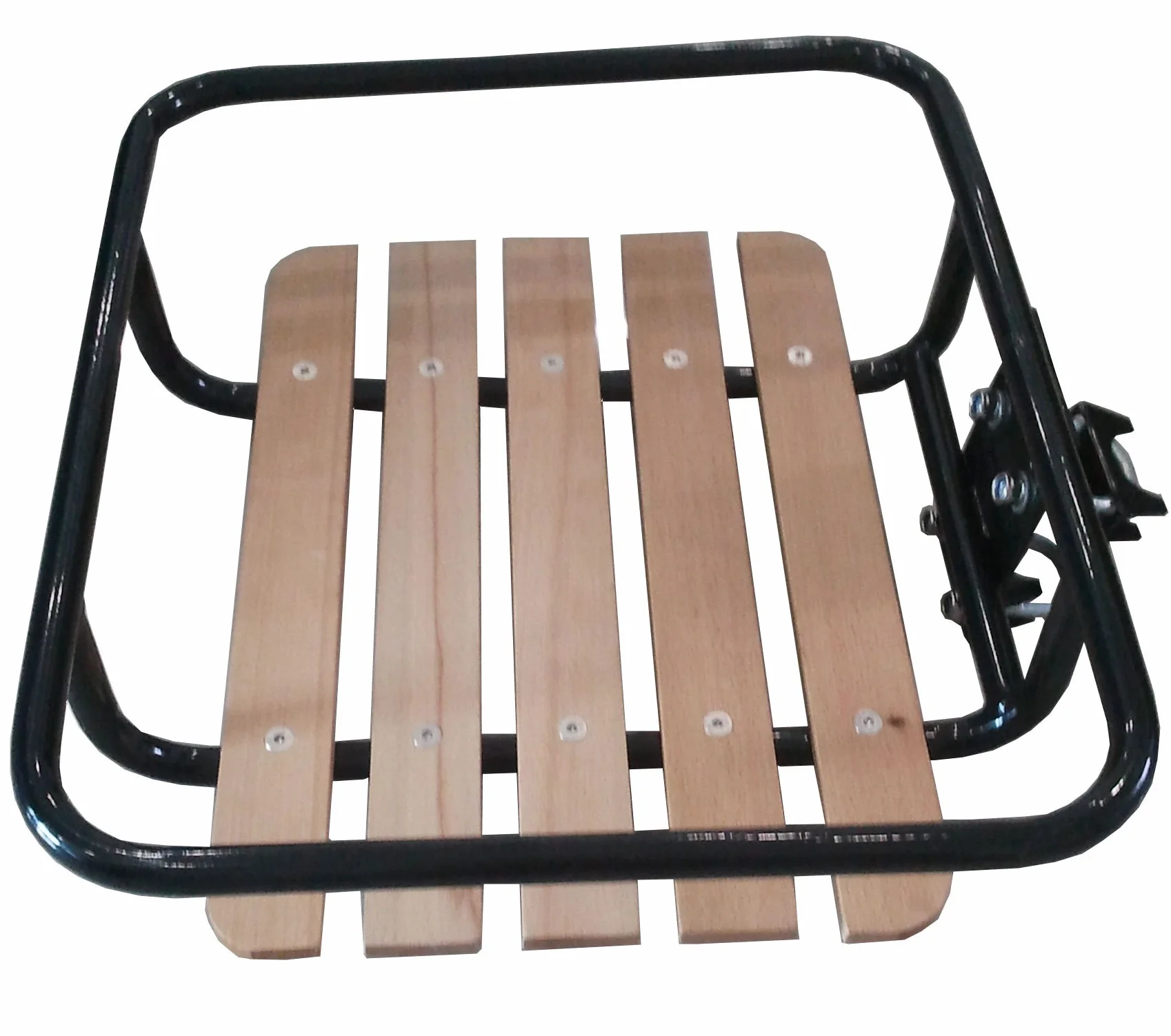Lastpak Portapacchi anteriore per bicicletta olandese, supporto ruota nero legno