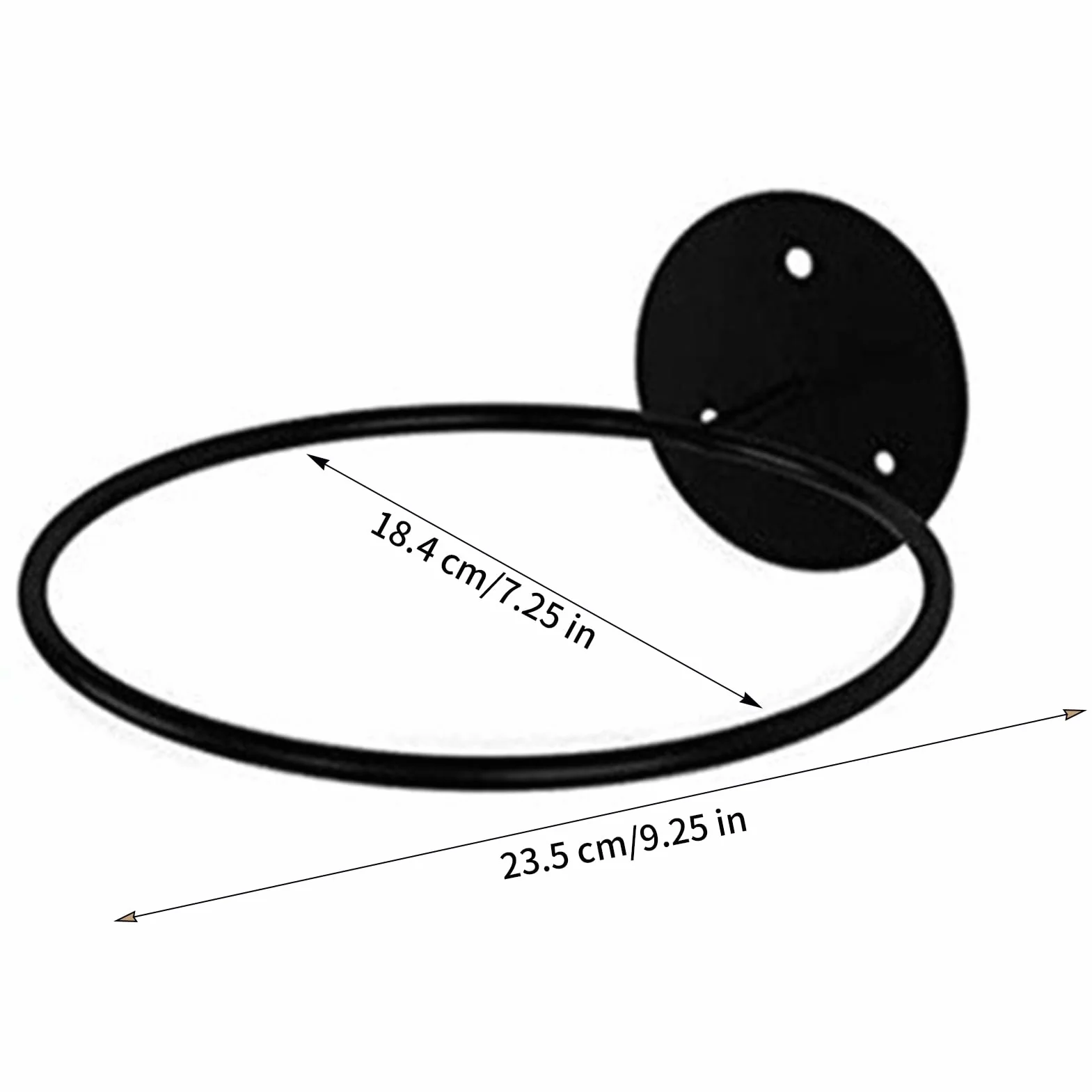Generico Supporto da parete per basket - Portaoggetti nero montato a parete con viti, display in metallo