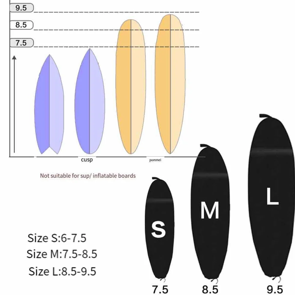 Custodia protettiva per tavola da surf 420D impermeabile 230 x 50 cm