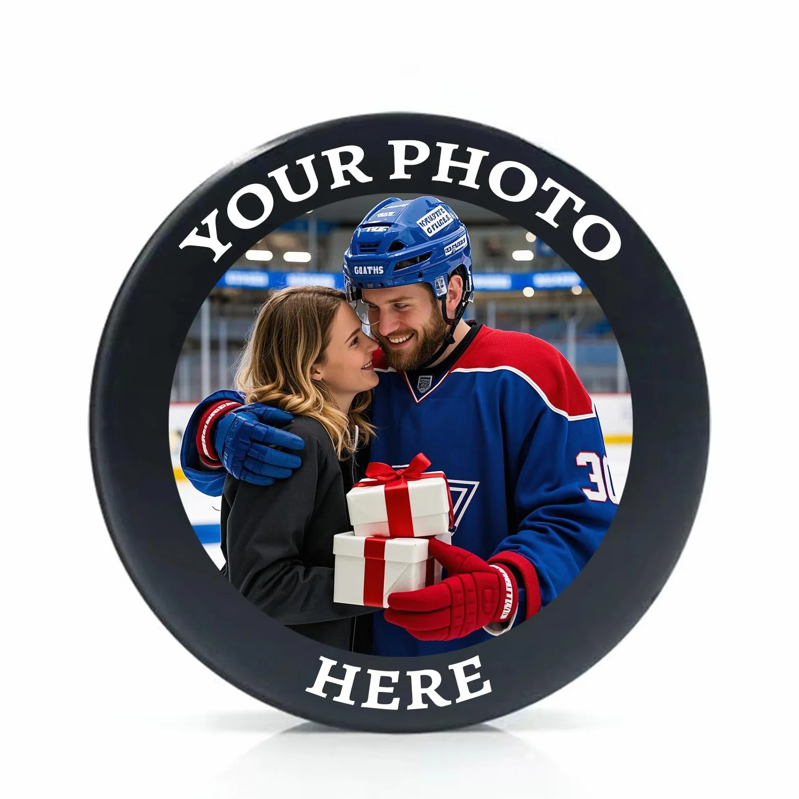 Puck da Hockey Personalizzati con Foto e Logo,Puck da Hockey su Ghiaccio da Competizione Standard Personalizzati,Regali di Hockey per Tifosi Uomo Ragazzi Fidanzato Marito papà Allenatore