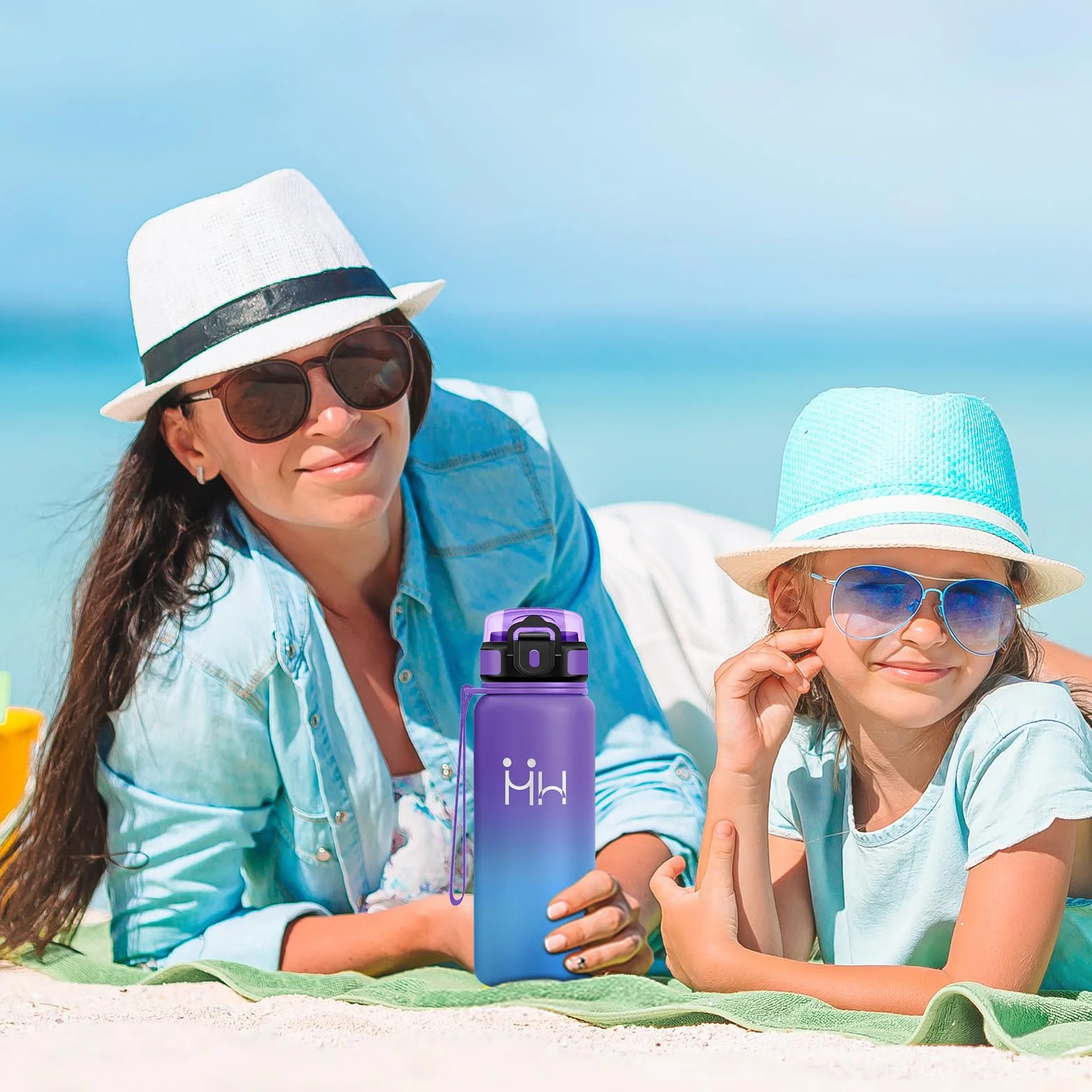 Borraccia Termica 750ml con Cannuccia, Bottiglia Acqua Riutilizzabile Senza BPA, a Prova di Perdite per Campeggio Escursioni Outdoor