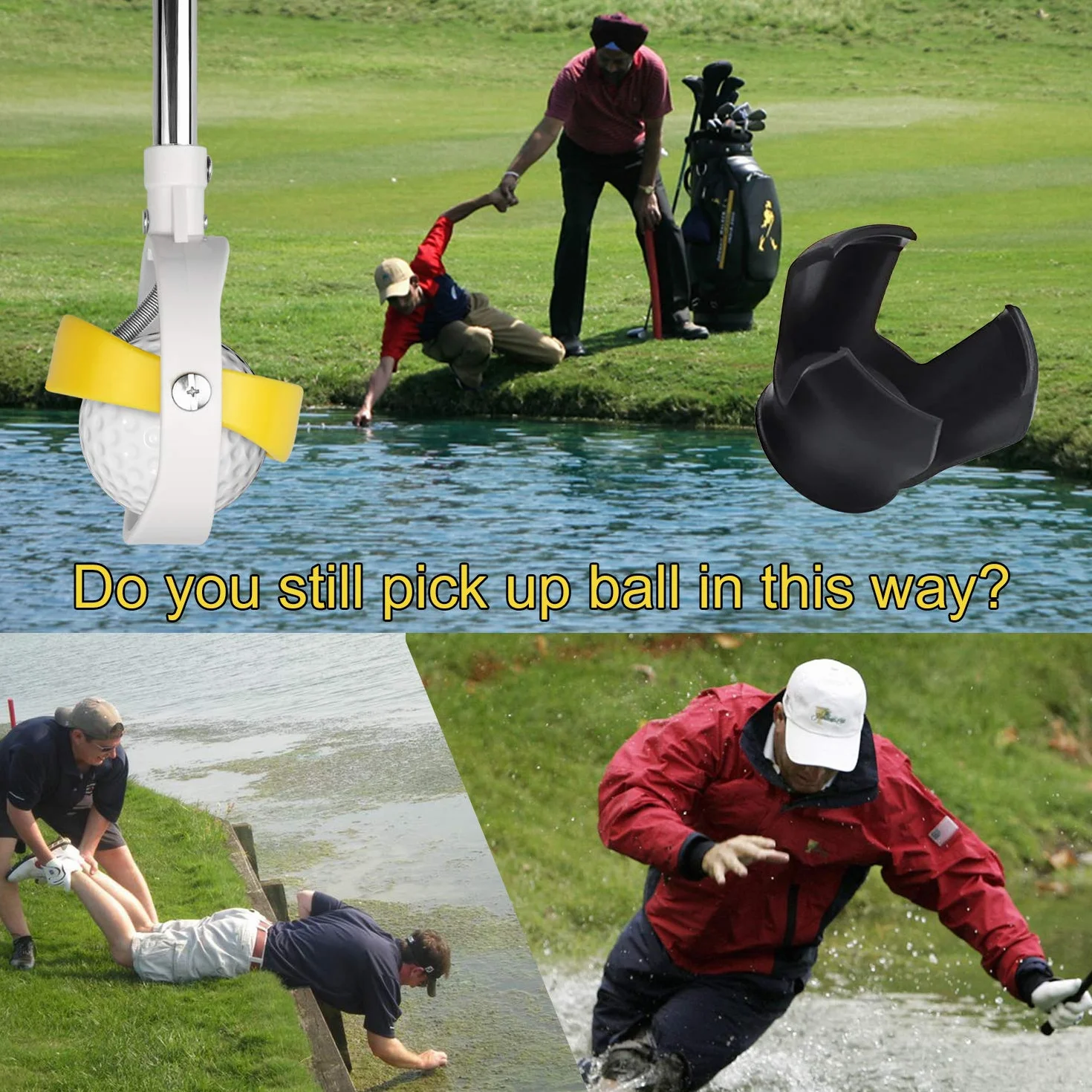 Retriever per Palline da Golf Telescopico Inossidabile 1,82 m 2,74 m