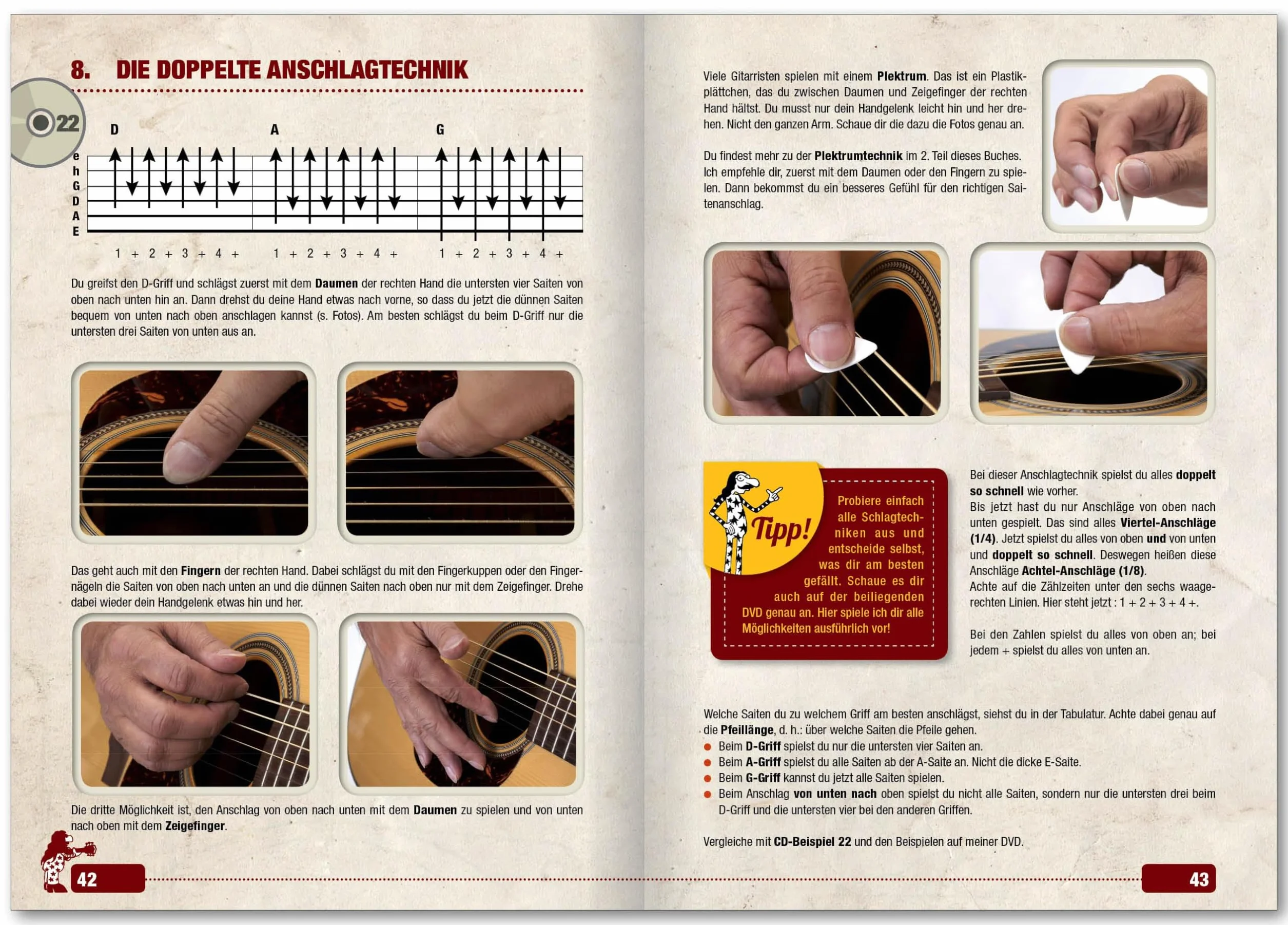 Gitarrenbuch, Bd.1, Mit bekannten Liedbeispielen aus Pop, Folk, Rock & Blues von kinderleicht bis ganz schön stark: Das populärste ... ganz schön ... ganz schön stark. Pop, Folk, Rock und Blues