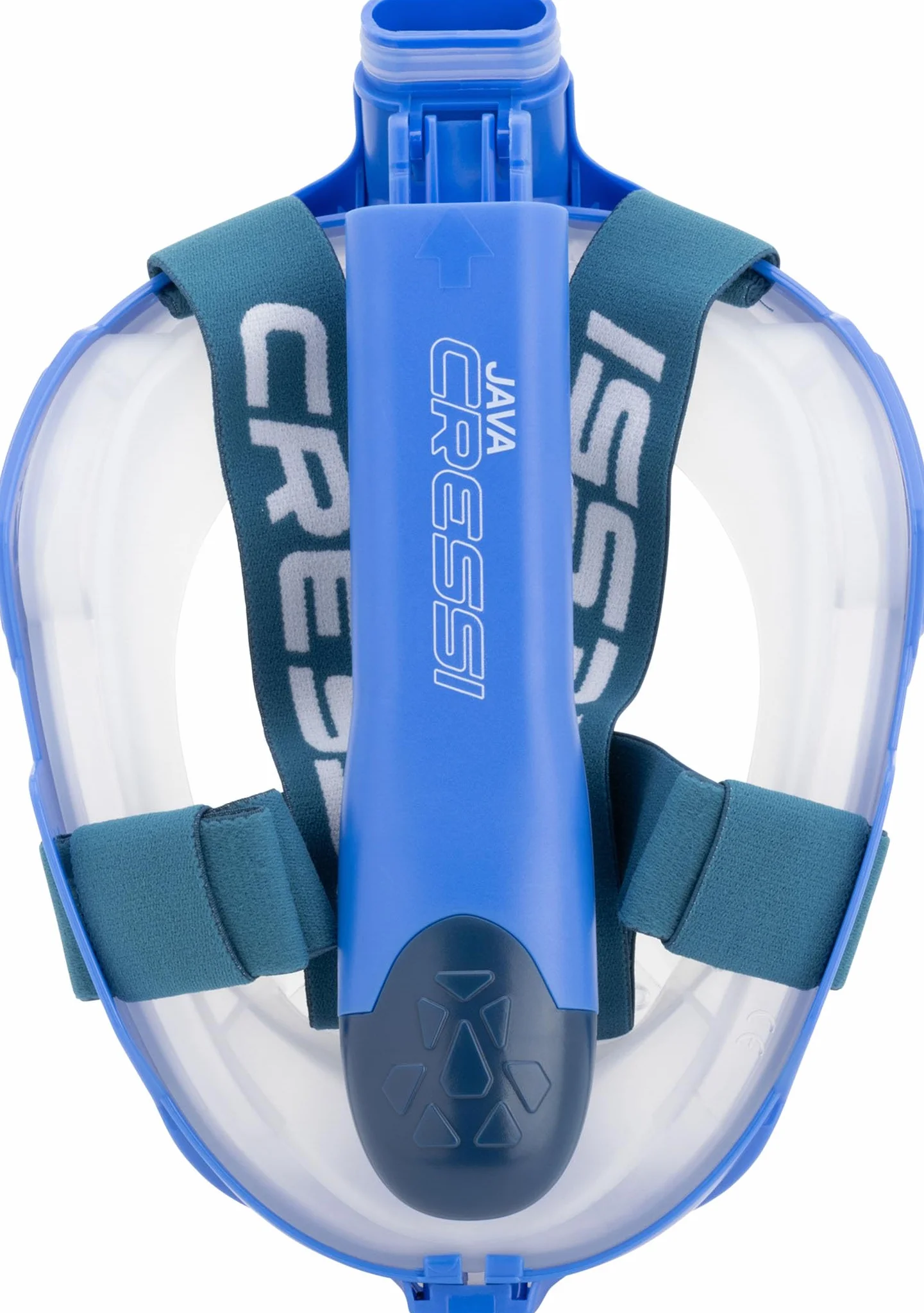 CRESSI Java Full Face Mask - Maschera Snorkeling Integrale Compact Fit, Lente Ultra Chiara Anti Fog, 100% Silicone, Snorkel Dry con Valvole Sicurezza