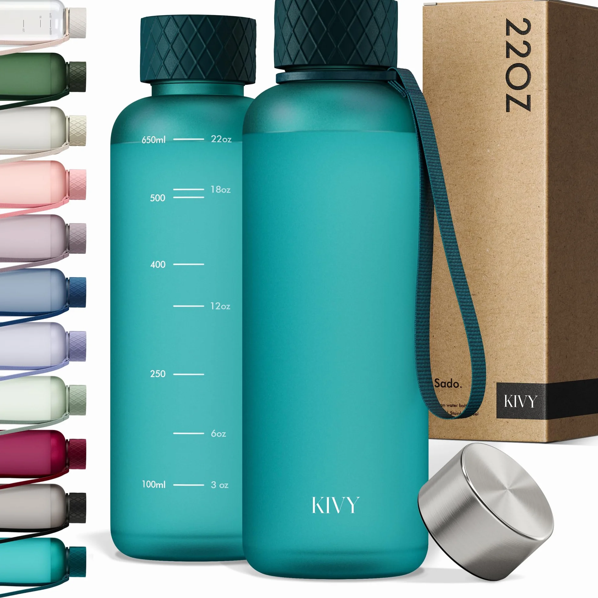KIVY Borraccia 650ml Antigoccia Antiurto Senza BPA Verde - Bottiglia Acqua Sport Palestra