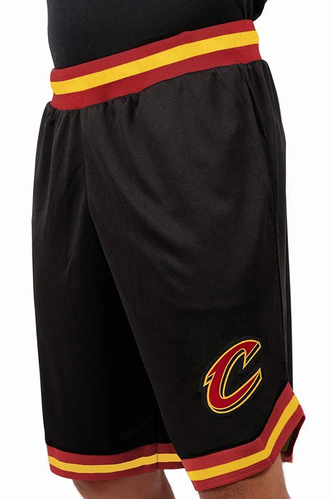 Ultra Game UNK NBA GSM3547F NBA Woven Team Logo Poly Mesh Basket Shorts Nero, Large