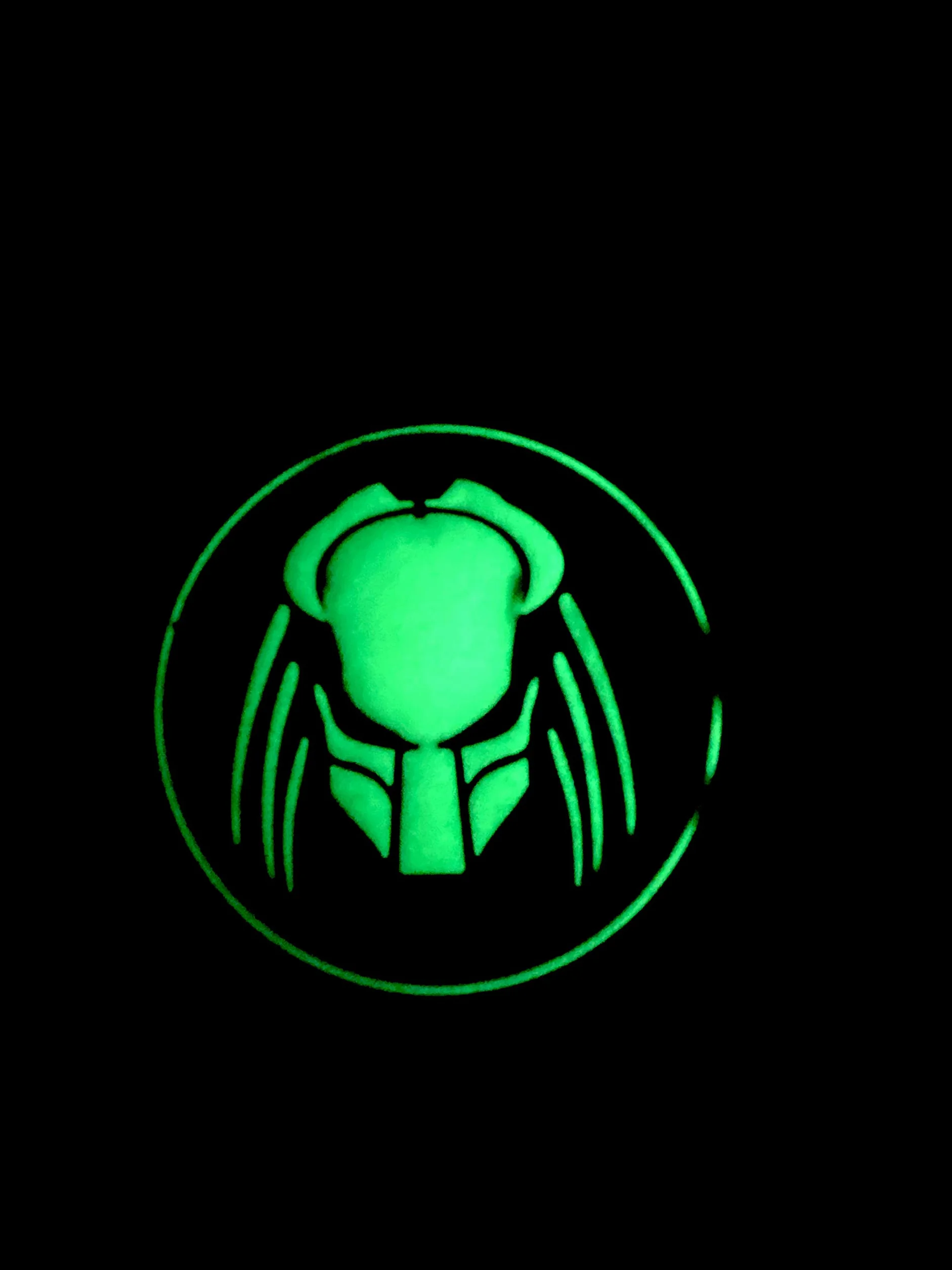Patch Nation Toppa rotonda in PVC per airsoft, paintball, cosplay, fan (nero che si illumina al buio)