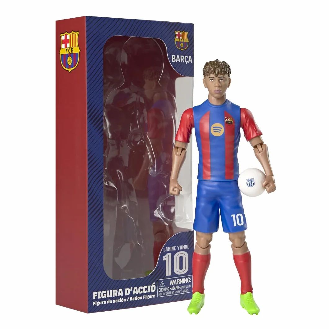 Megableu - Statuetta Calcio YAMAL - 20 cm - Grande Figura Calciatore Realistico & Articolato - Licenza Ufficiale - 10 Punti Articolazione - Giocattolo Calcio FC Barcellona - Idea Regalo Fan L. Yamal