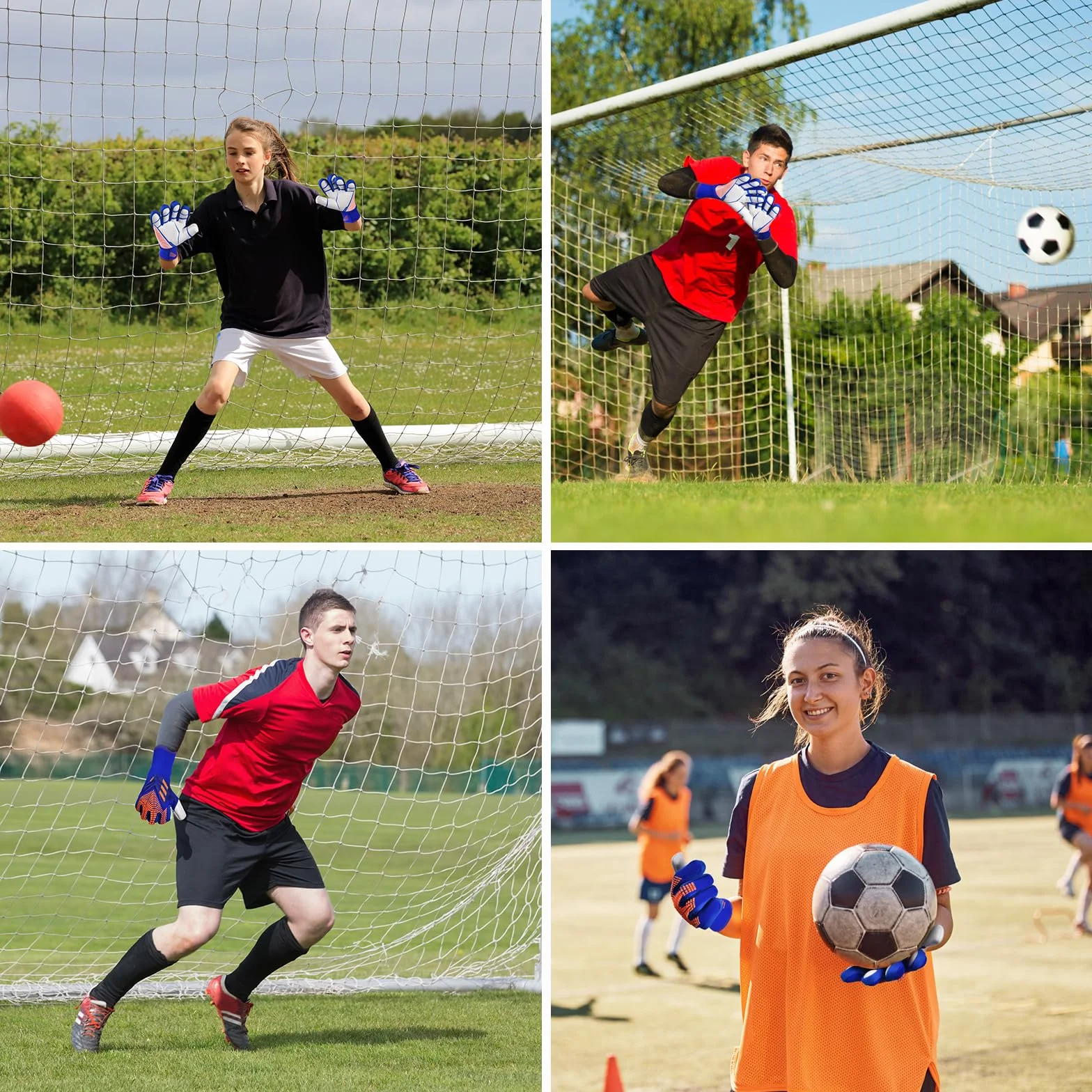 flintronic Guanti da Calcio Portiere per Adolescente, Guanti da Allenamento con Doppia Protezione del Polso, Taglie 7