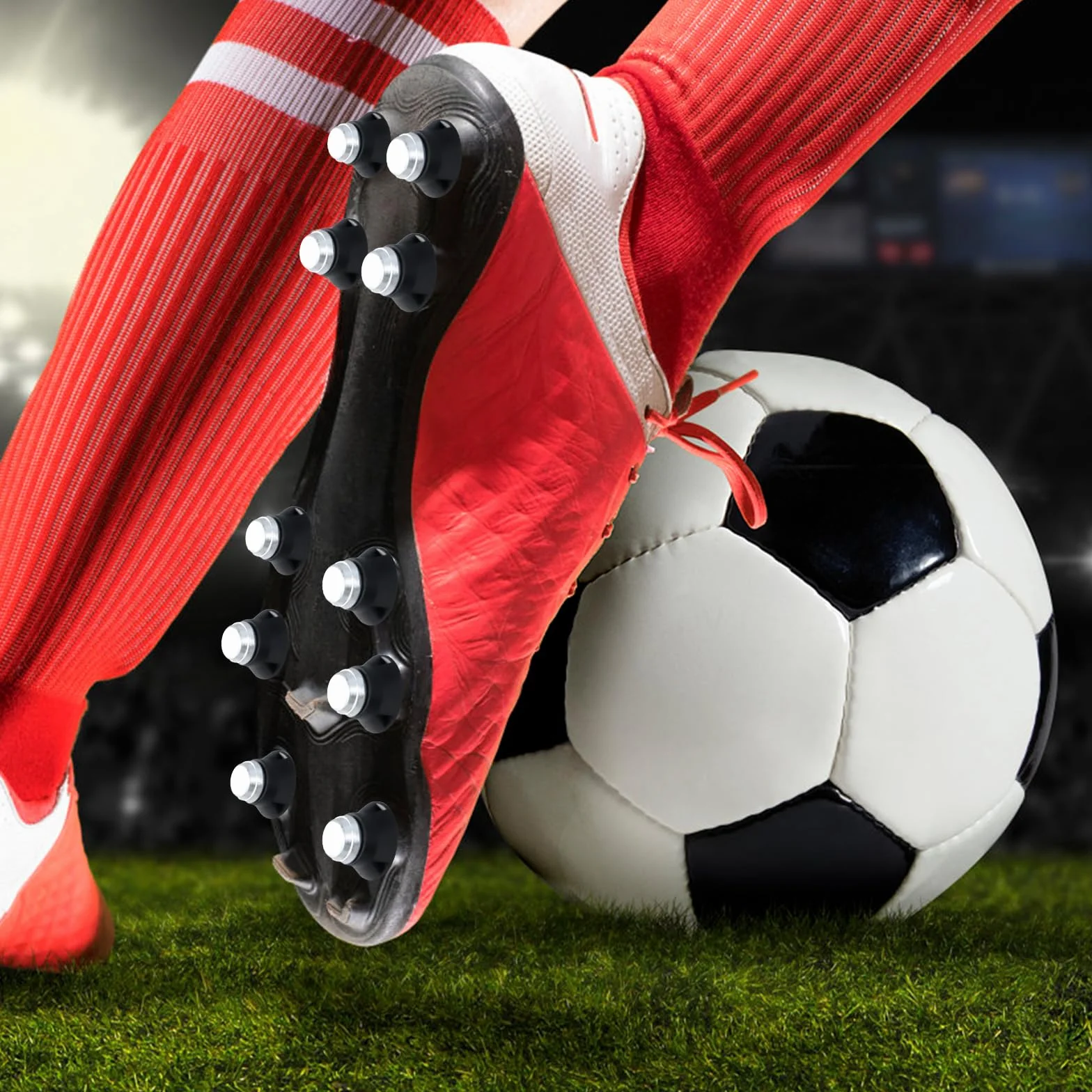 Tacchetti Plastica da Calcio Ricambio Punte in Alluminio 13/16 mm Nero per Ragazzi Adulti