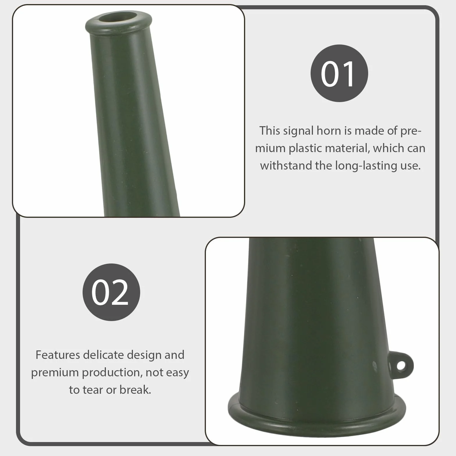 Hemobllo 5 Pezzi Corno di Plastica Verde per Addestramento e Party, Resistente e Portatile per Attività Outdoor e Cerimonie, Corno da Allenamento Multiuso