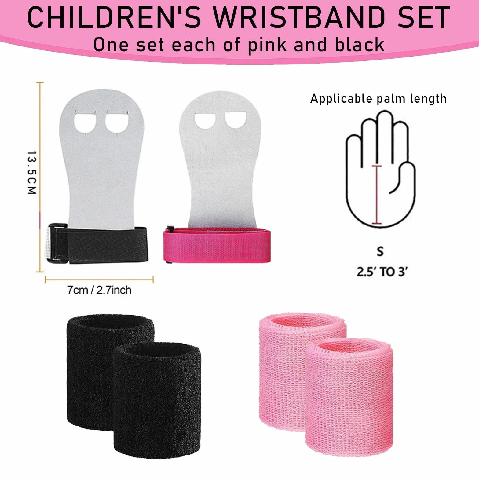 Manopole Paracalli Ginnastica Artistica Bambina con 4 Cinturini Protezione Polso Crossfit Palm Protector Grips