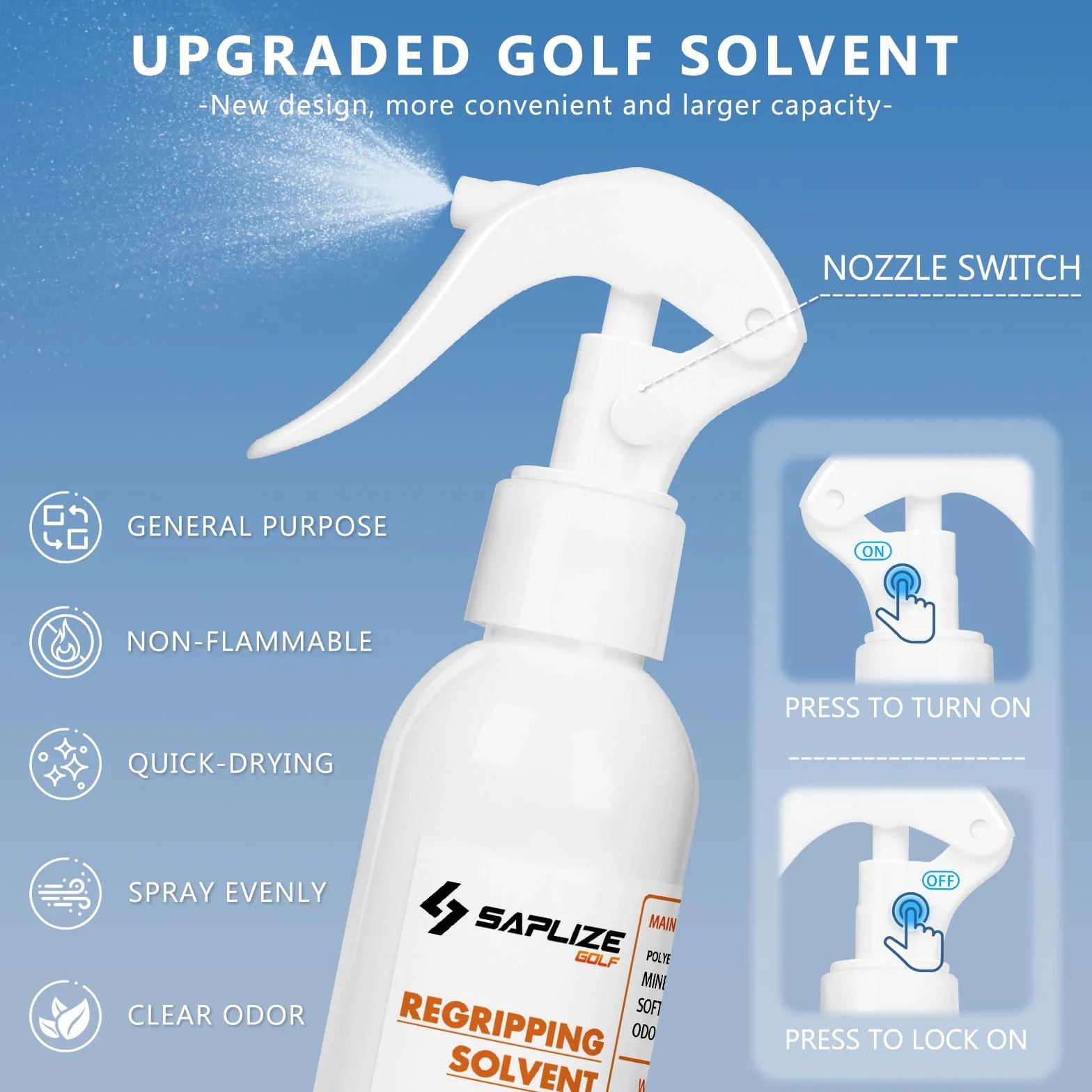SAPLIZE Golf Grip Kit – Regripping Tool with Tape, Solvent, Hook Blade & Clamp