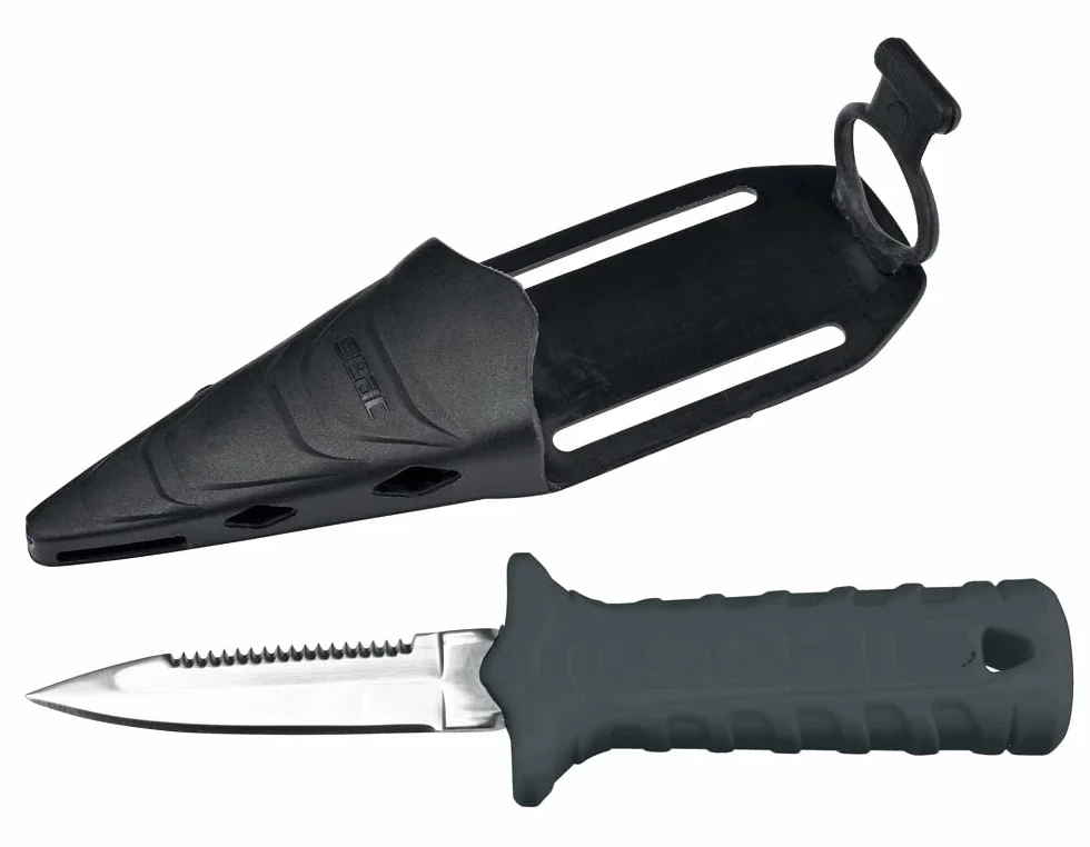 SEAC Samurai Coltello Sub per Pesca in Apnea e Immersione Subacquea, Pugnale Subacqueo con Fascia in Velcro Unisex Adulto