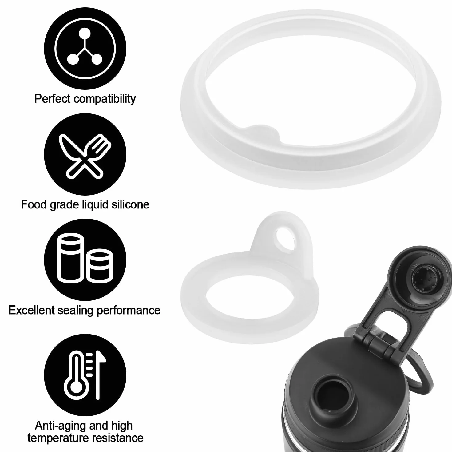 PEUTIER 4pz Guarnizione Borraccia Silicone O-Ring Ricambio Compatibile TAKEYA Actives