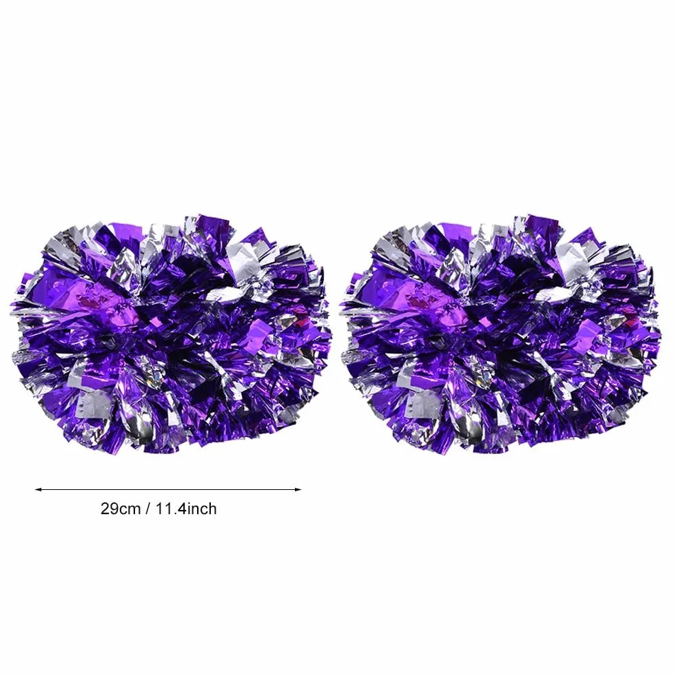 Pompon Aerobici Leggeri e Resistenti Argento e Viola per Danza Sportiva