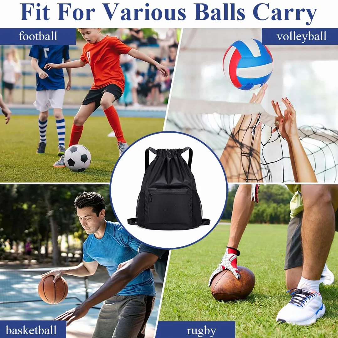 Borsa a Rete Zaino Calcio Basket Nero 50 cm × 33 cm