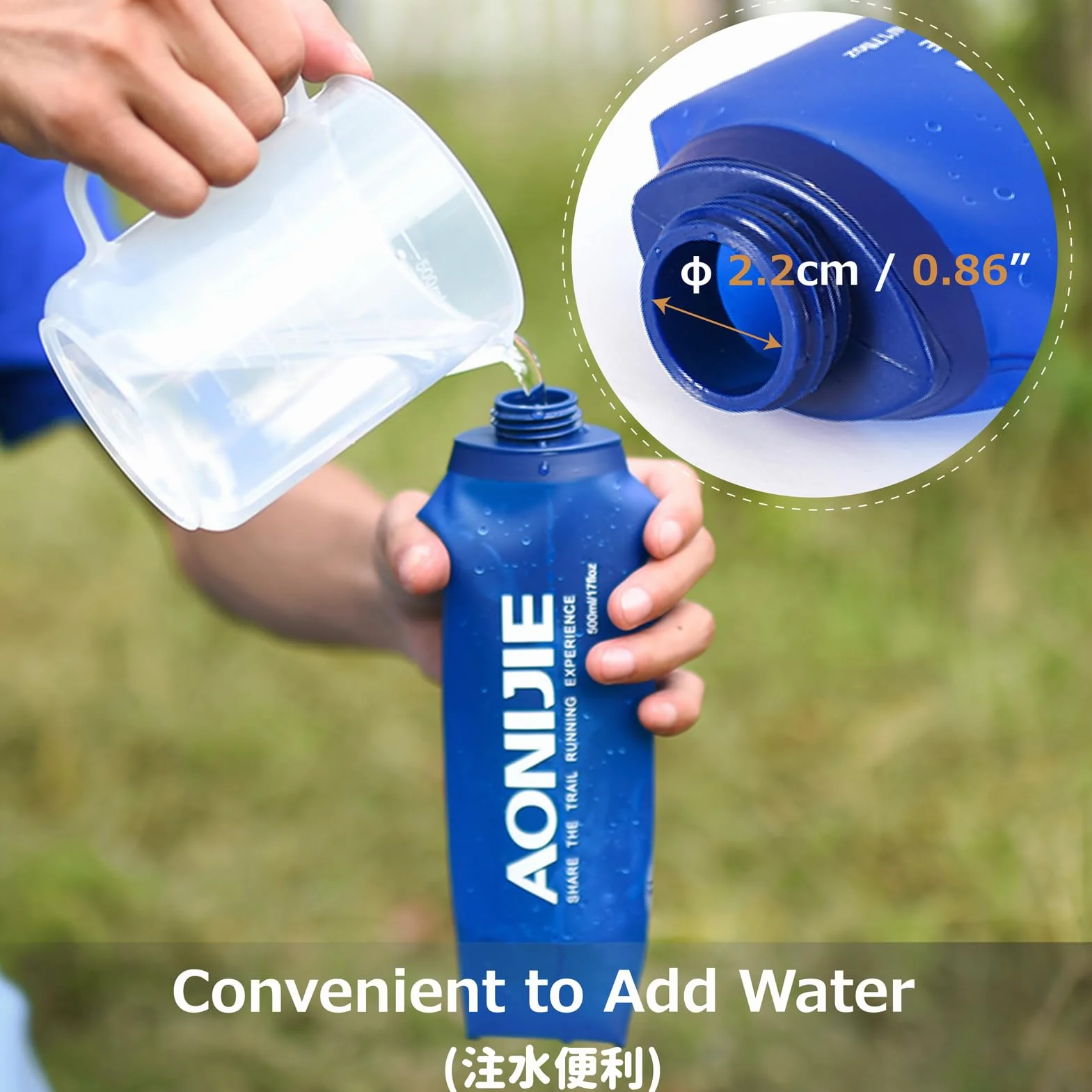 Azarxis Borraccia Morbida da Running 500ml, Soft Flask in TPU, Borraccia Pieghevole per Corsa Trail Running MTB Bici