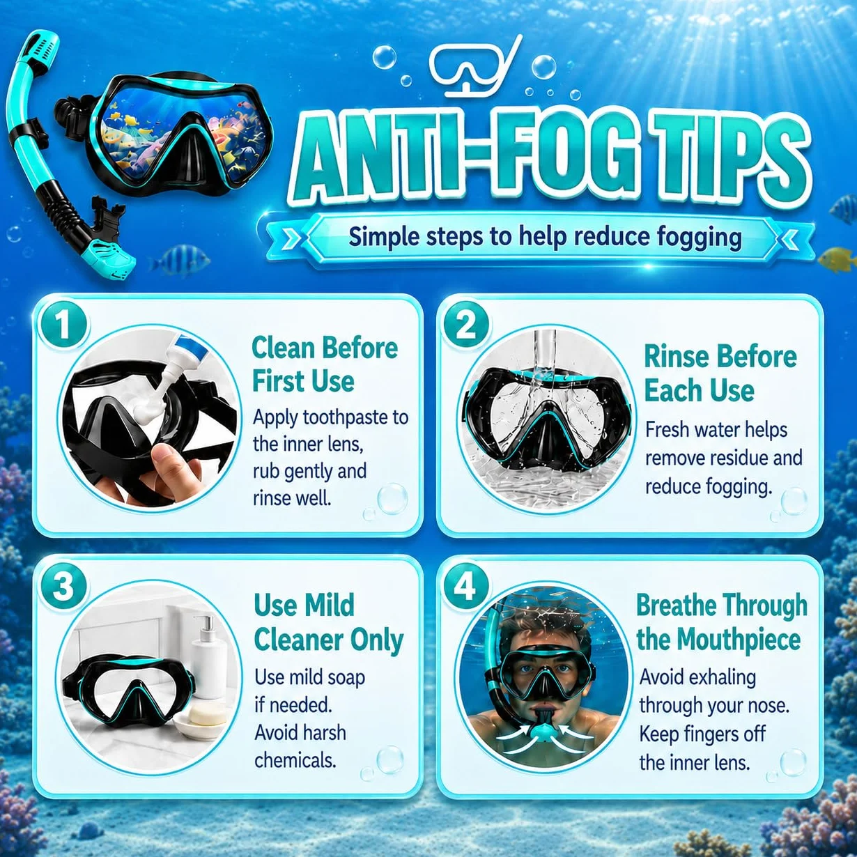 Maschera Snorkeling Panoramica 180° Set per Snorkeling con Maschera e Boccaglio Anti-Fog & Anti-Perdite Maschera Subacquea Snorkel Set Maschera Sub Regolabil per Unisex Adulto