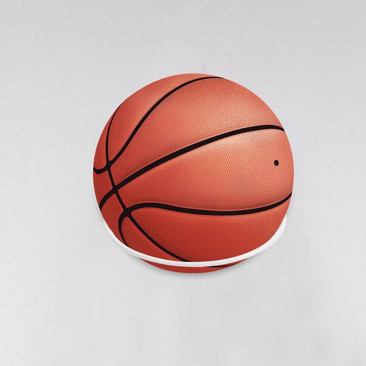 Supporto da Parete per Palloni 2 Pezzi in Ferro, Espositore per Basket e Calcio