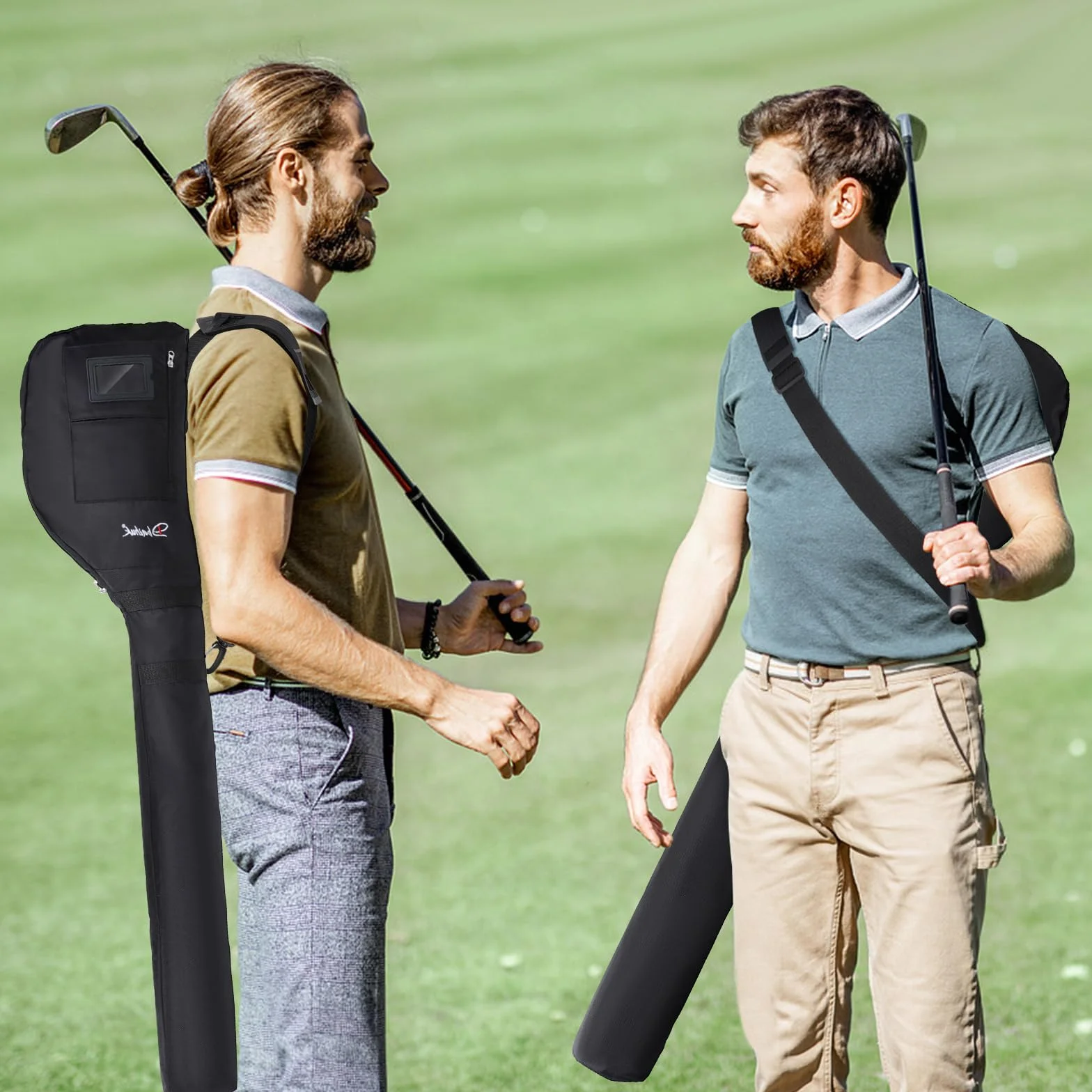 Borsa da golf pieghevole, con tracolla regolabile, leggera, ideale per campi da golf e viaggi
