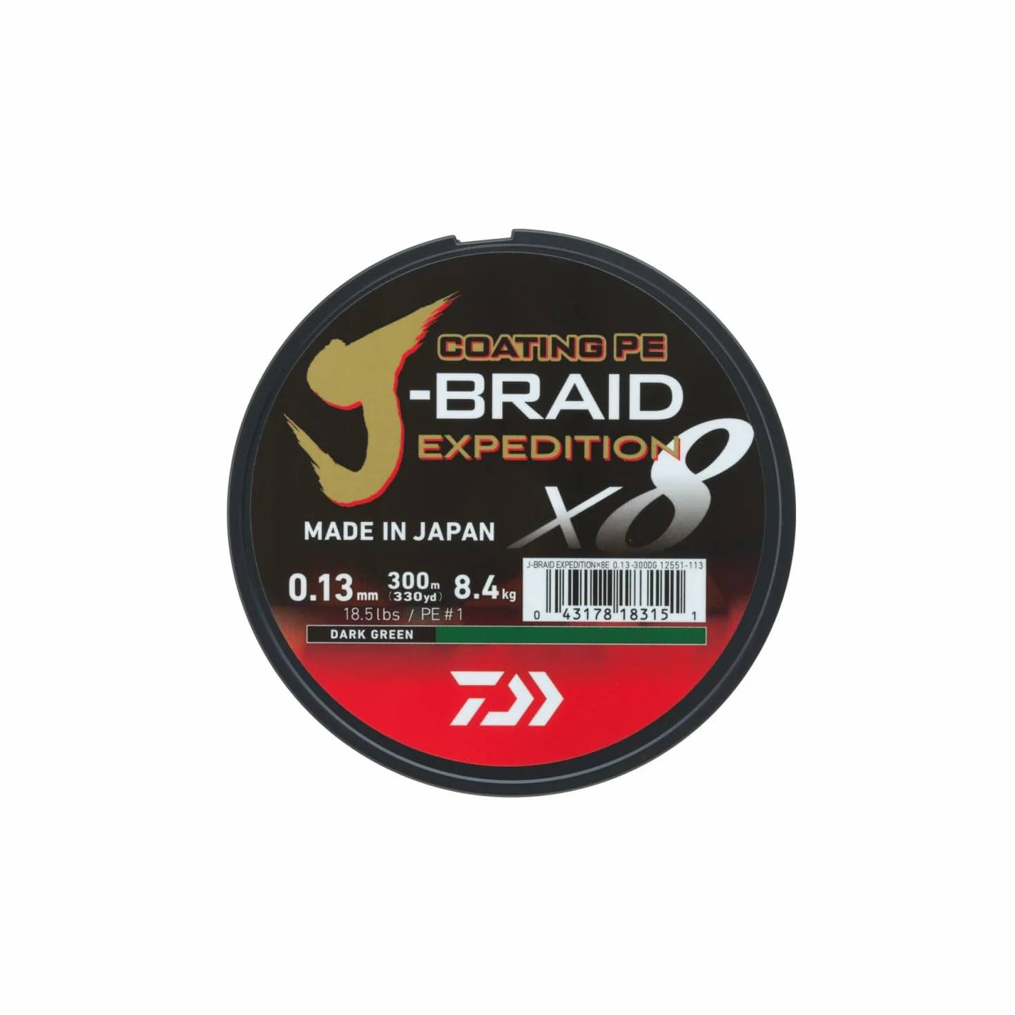 DAIWA J-Braid Expedition X8E 150m Dark Green Lenza Intrecciata