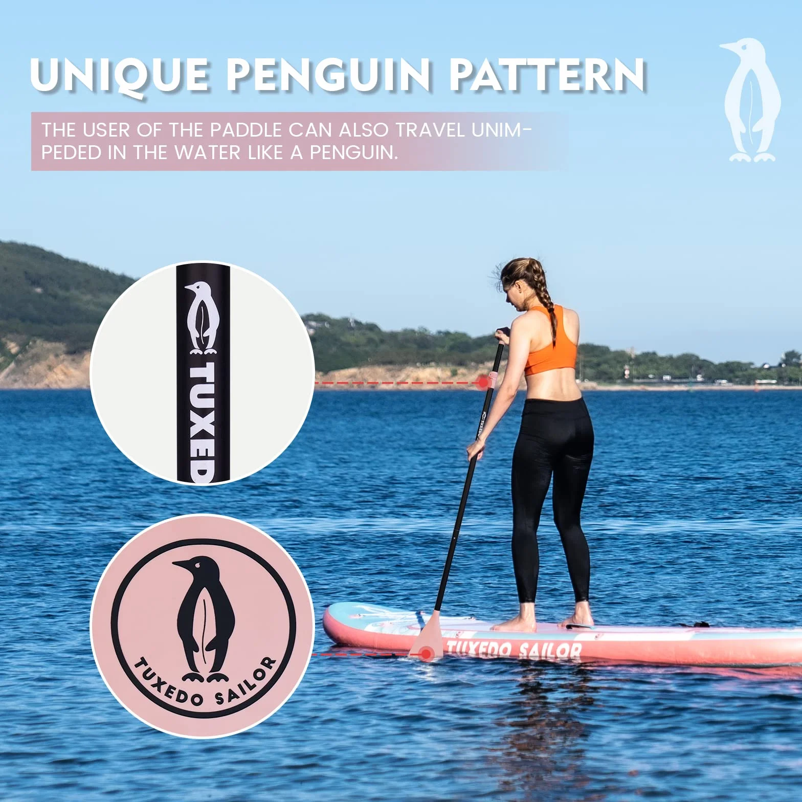Tuxedo Sailor Pagaia SUP Alluminio Remi Stand Up Paddle Telescopica 2 in 1 Doppia Kayak