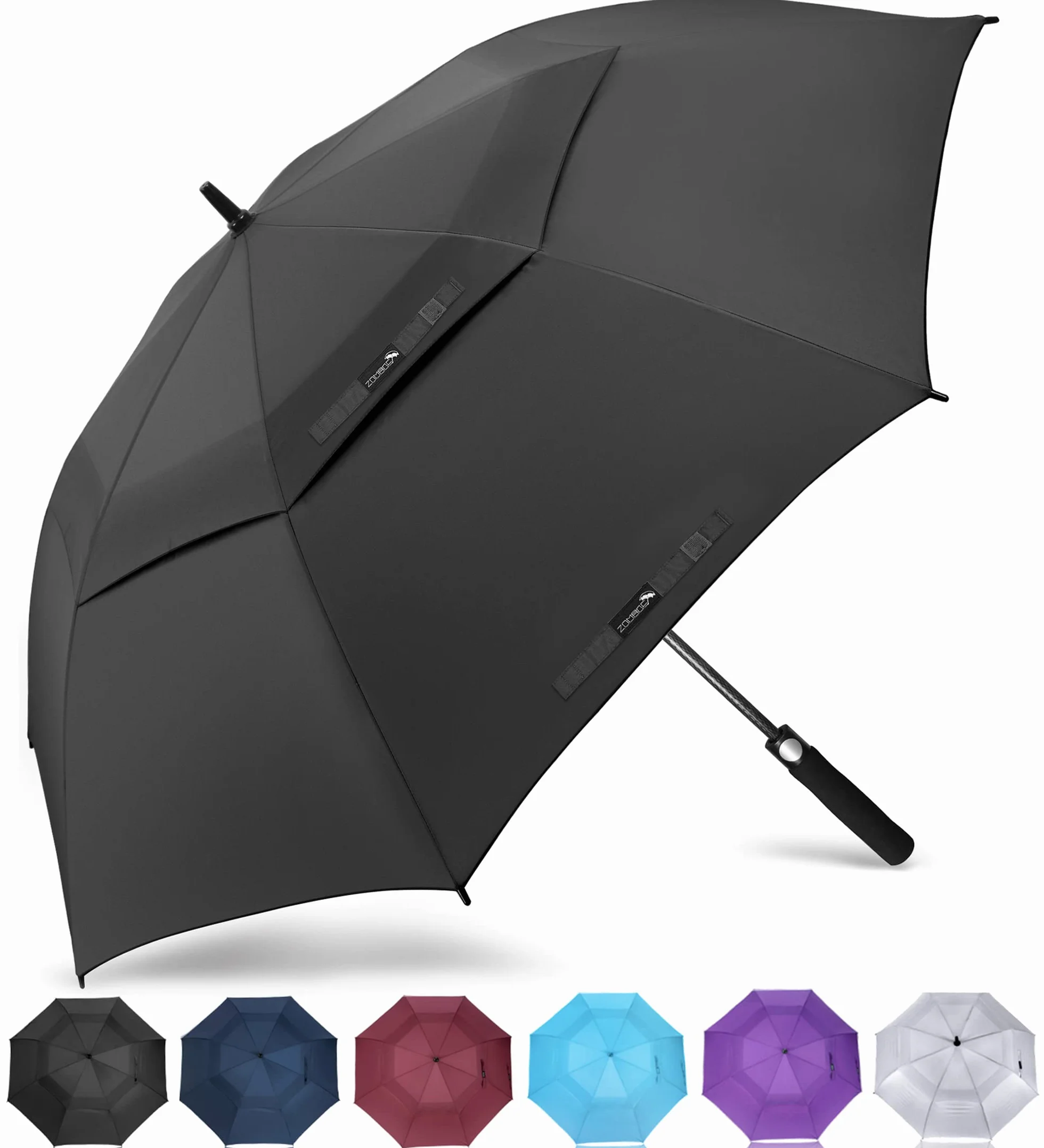 ZOMAKE Ombrello da Golf Grande 130/137/157/172cm - Automatico Ombrelli Pioggia Grandi Resistente Antivento Con Doppio Baldacchino - Extra Large Umbrella Per Uomo Donna