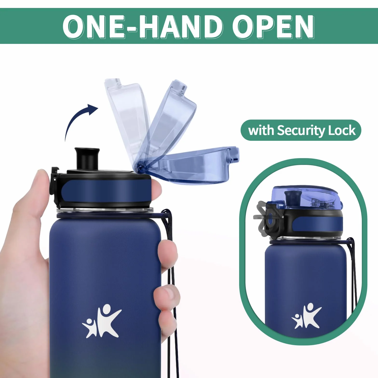KollyKolla Borraccia Termica 1L, Bottiglia Termica Riutilizzabile, senza BPA, a Prova di Perdite per Sport, Ciclismo, Campeggio